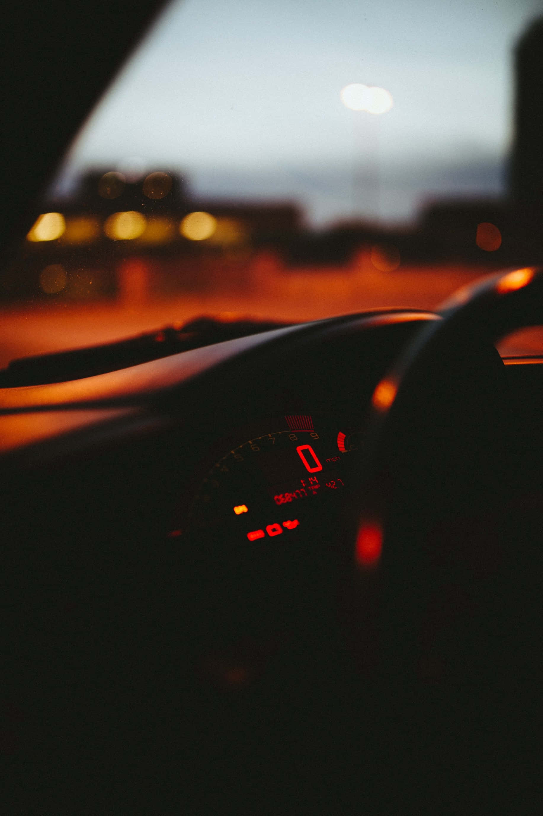 instrument cluster panel, dashboard, red glow, 2K Phone Wallpaper