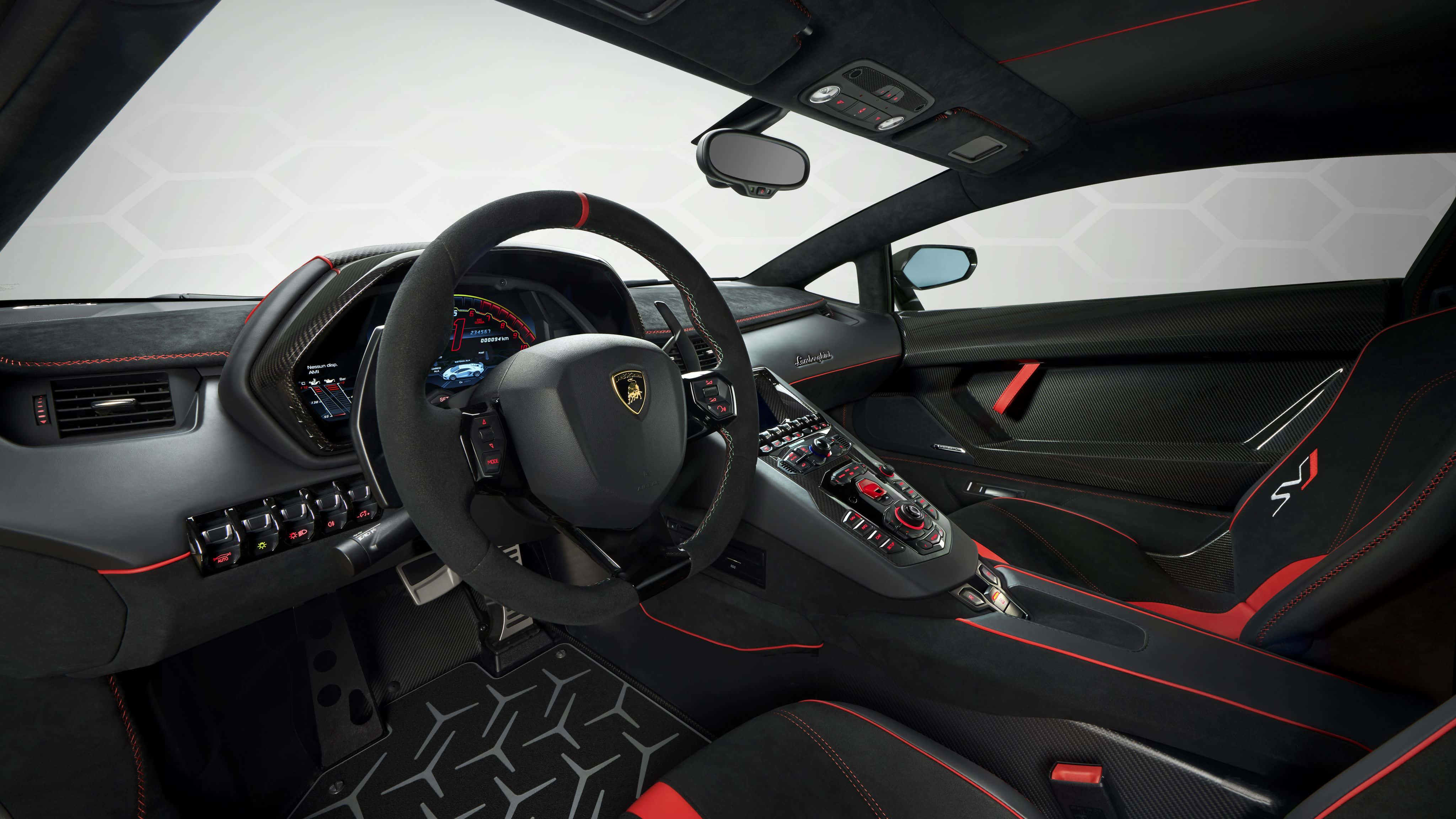 sports car, red and black interior, black carbon fiber, 4K Desktop Wallpaper