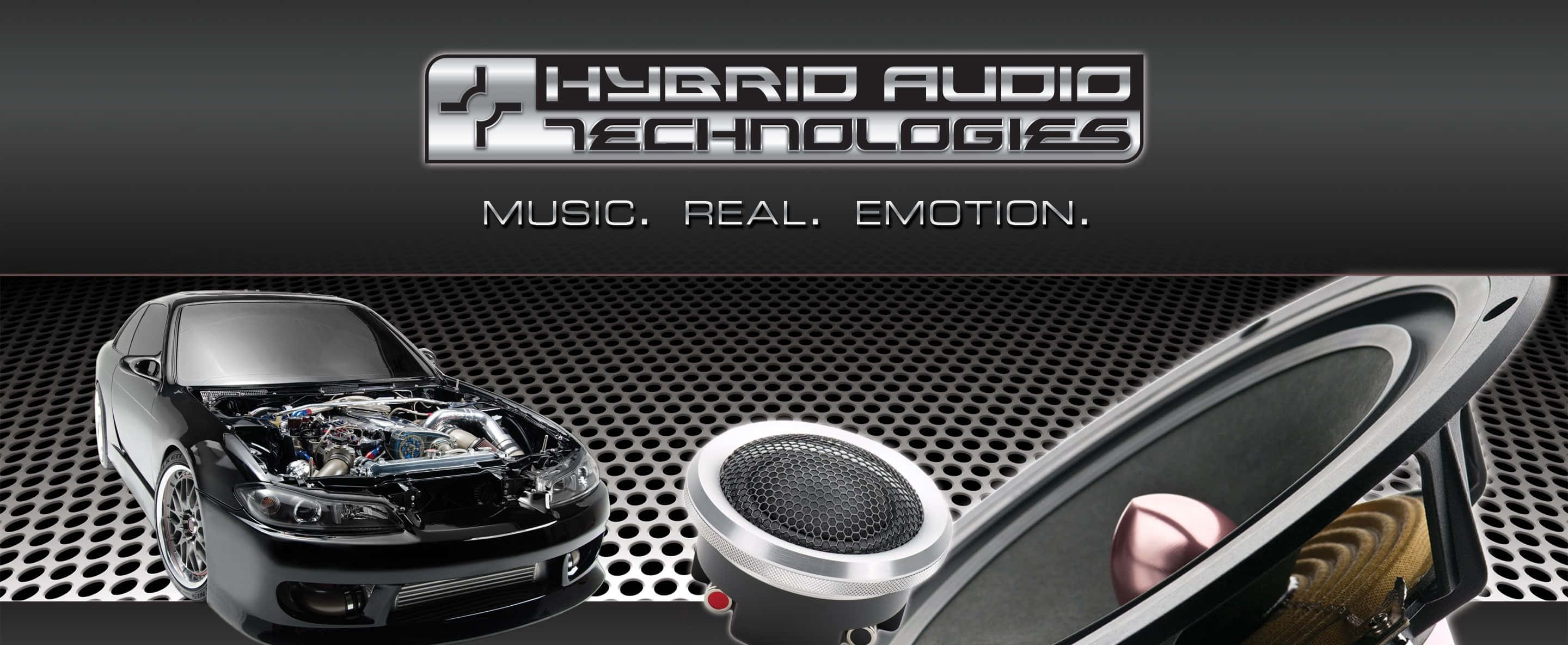 sleek black sports car, exposed engine, high-end speaker, 2K Desktop Wallpaper
