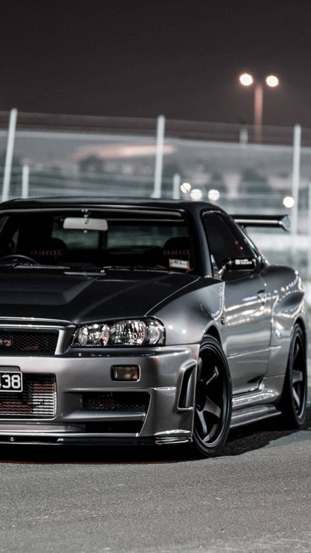 gunmetal, JDM car, black rims, Full HD Phone Wallpaper