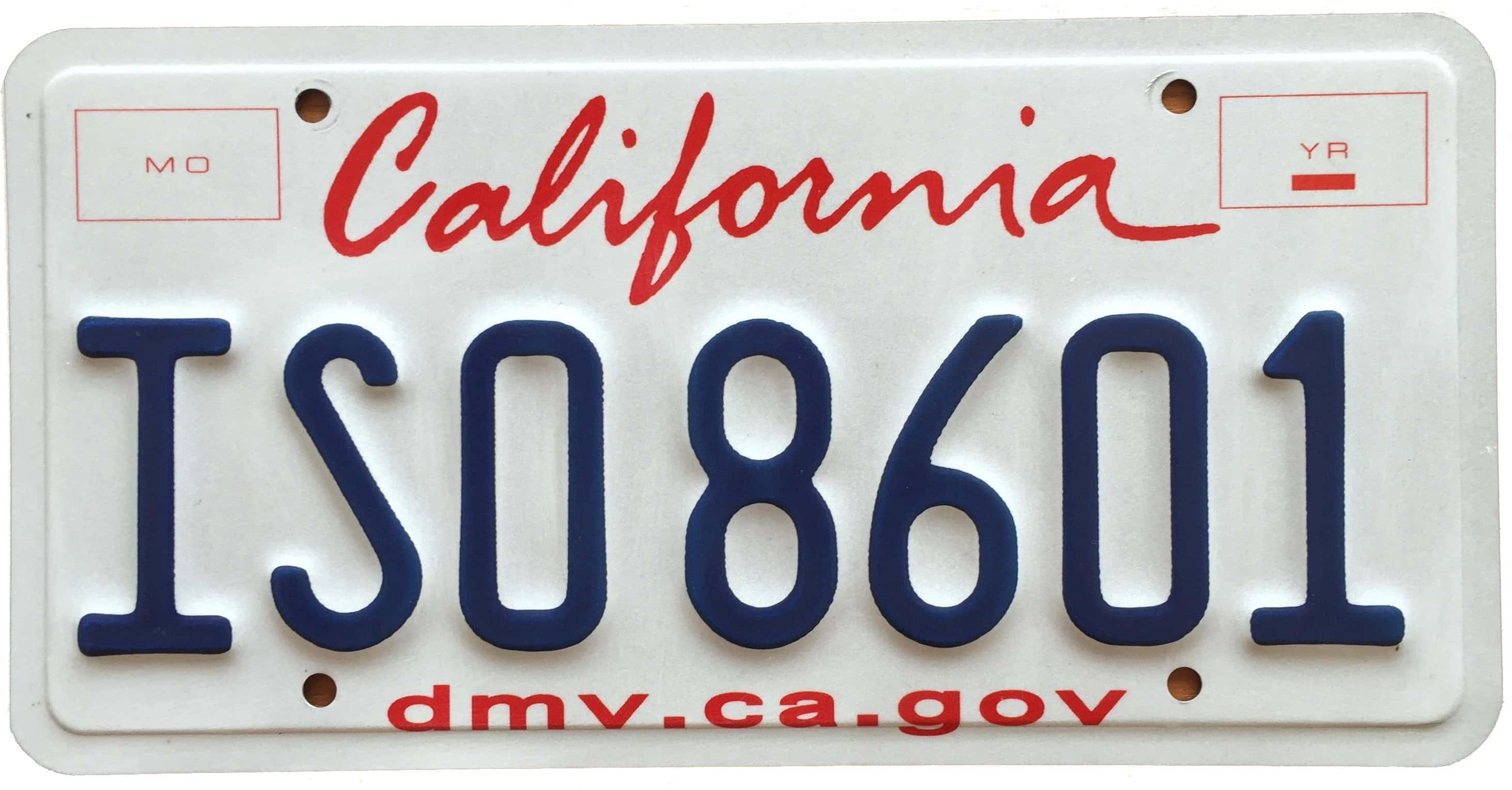 California license plate, blue letters, red script, 2K Desktop Wallpaper