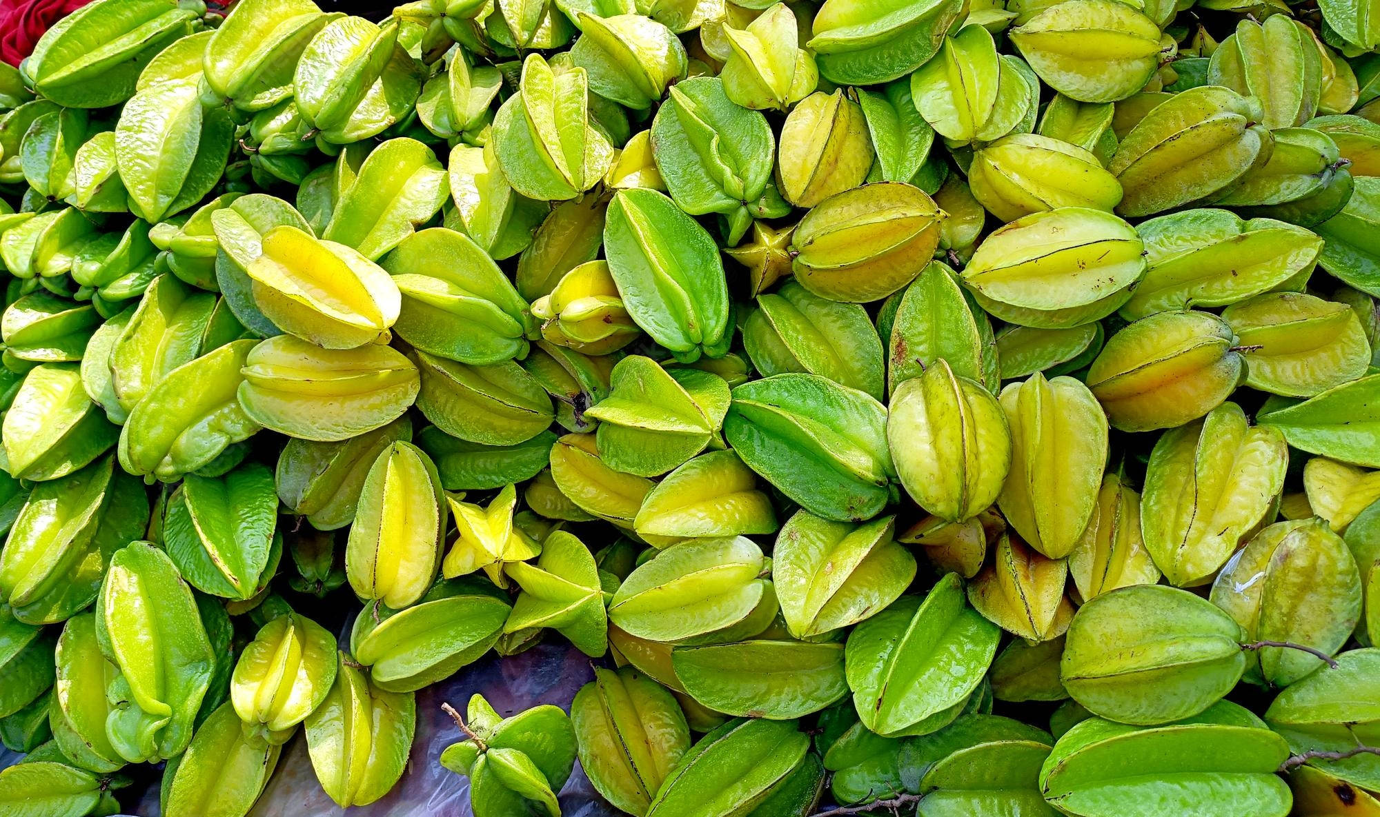 Carambola, star fruits, green and yellow, Full HD Desktop Wallpaper