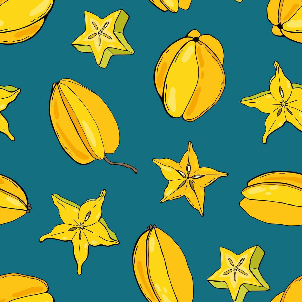 Carambola, vibrant yellow starfruit, whole carambola fruits, SD Desktop Wallpaper