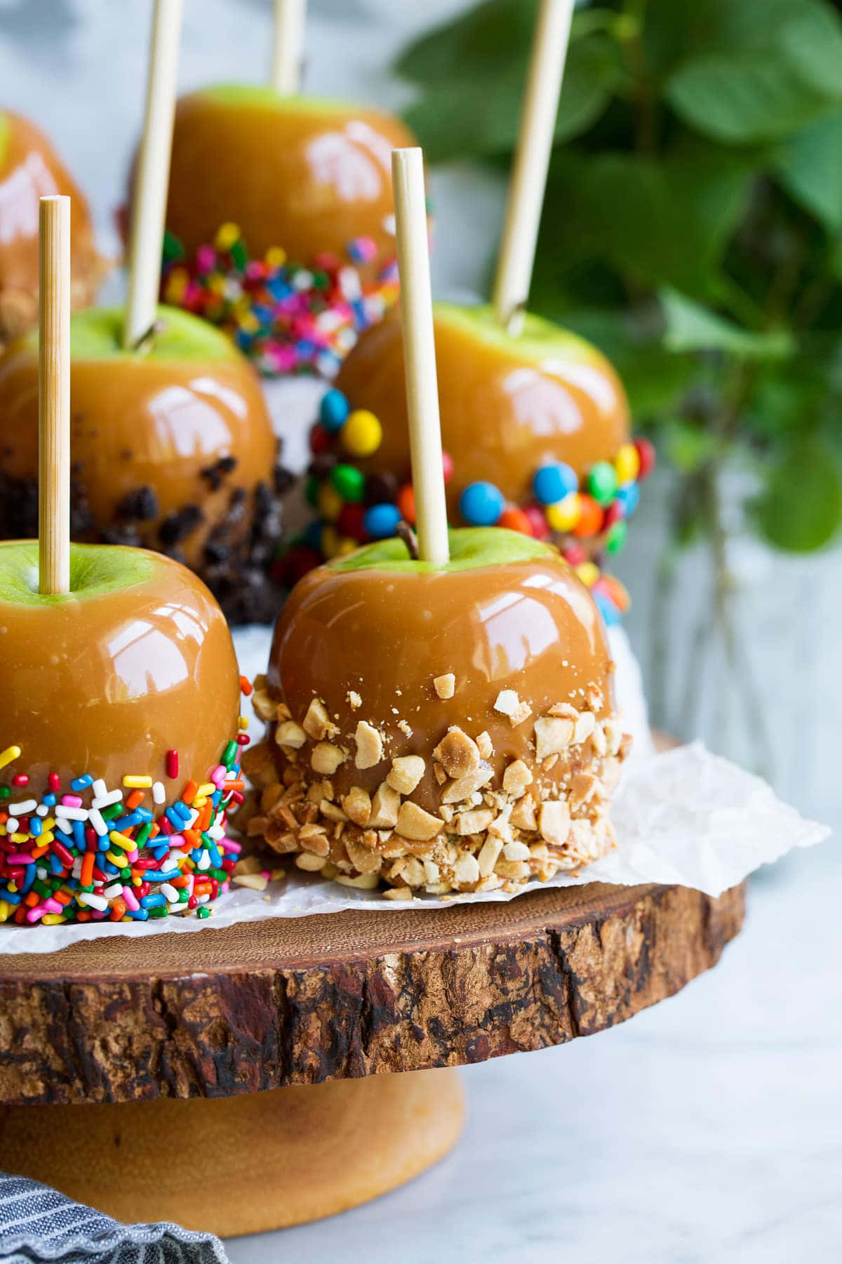 caramel apples, glossy, colorful sprinkles, HD Phone Wallpaper