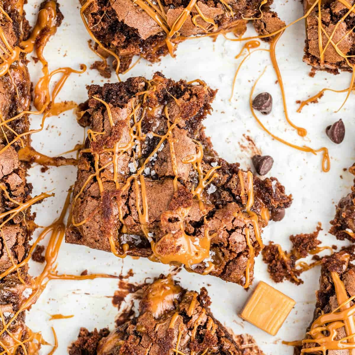 Caramel Brownie, caramel sauce, sea salt, SD Desktop Wallpaper