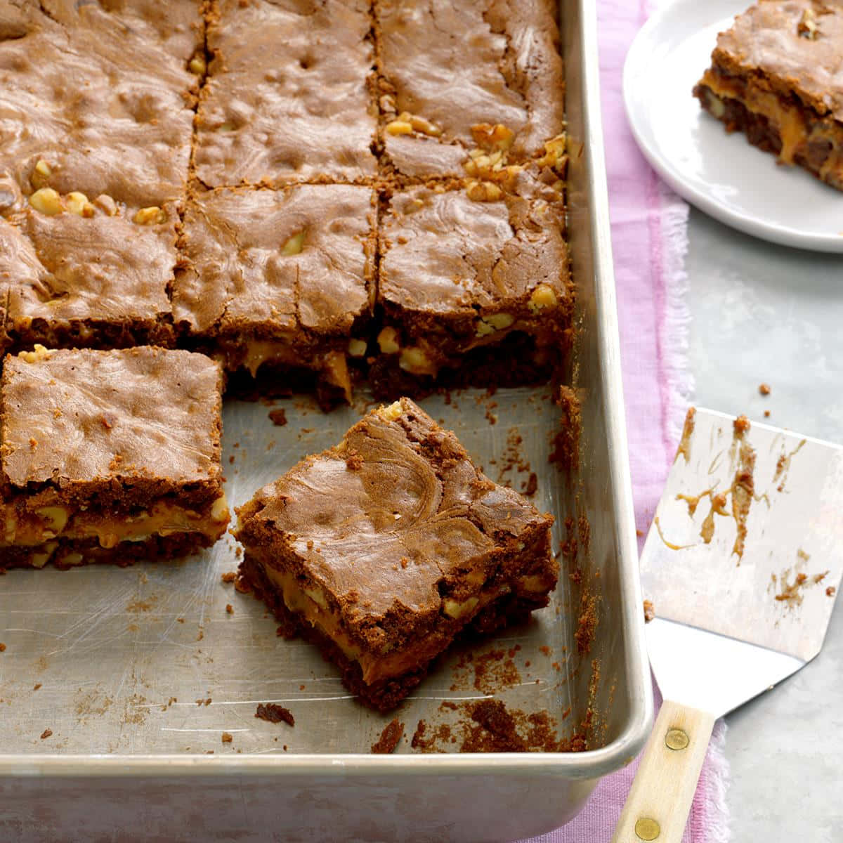 caramel brownie, chocolate peanut butter bars, caramel swirls, SD Desktop Wallpaper