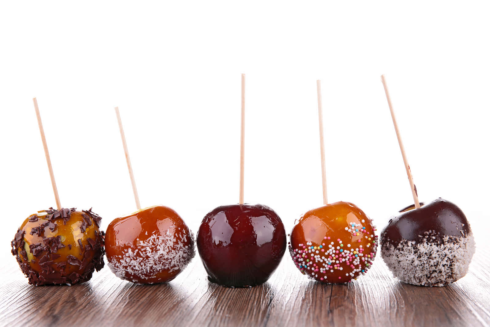 brown caramel, glossy caramel apples, chocolate sprinkles, HD Desktop Wallpaper