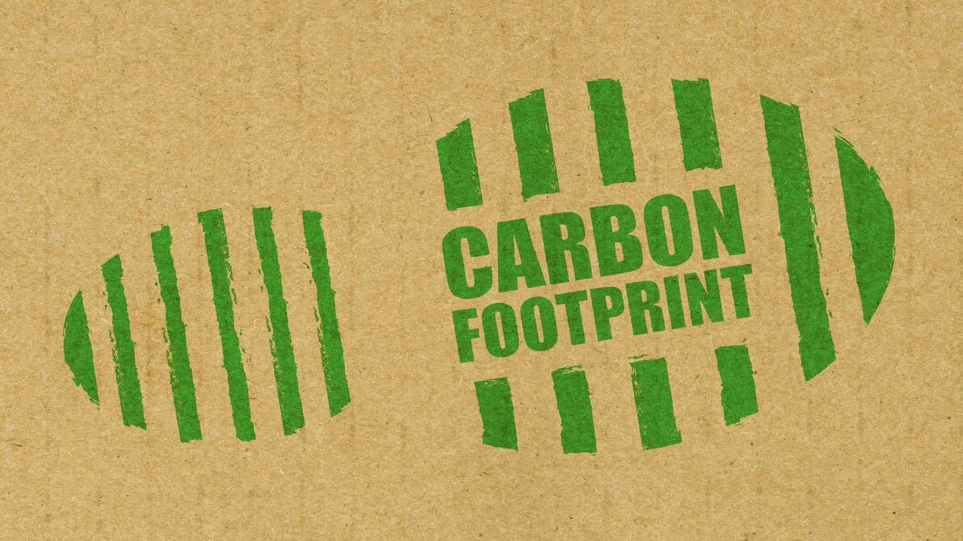 Carbon Footprint, green footprint, textured brown kraft paper, Full HD Desktop Wallpaper