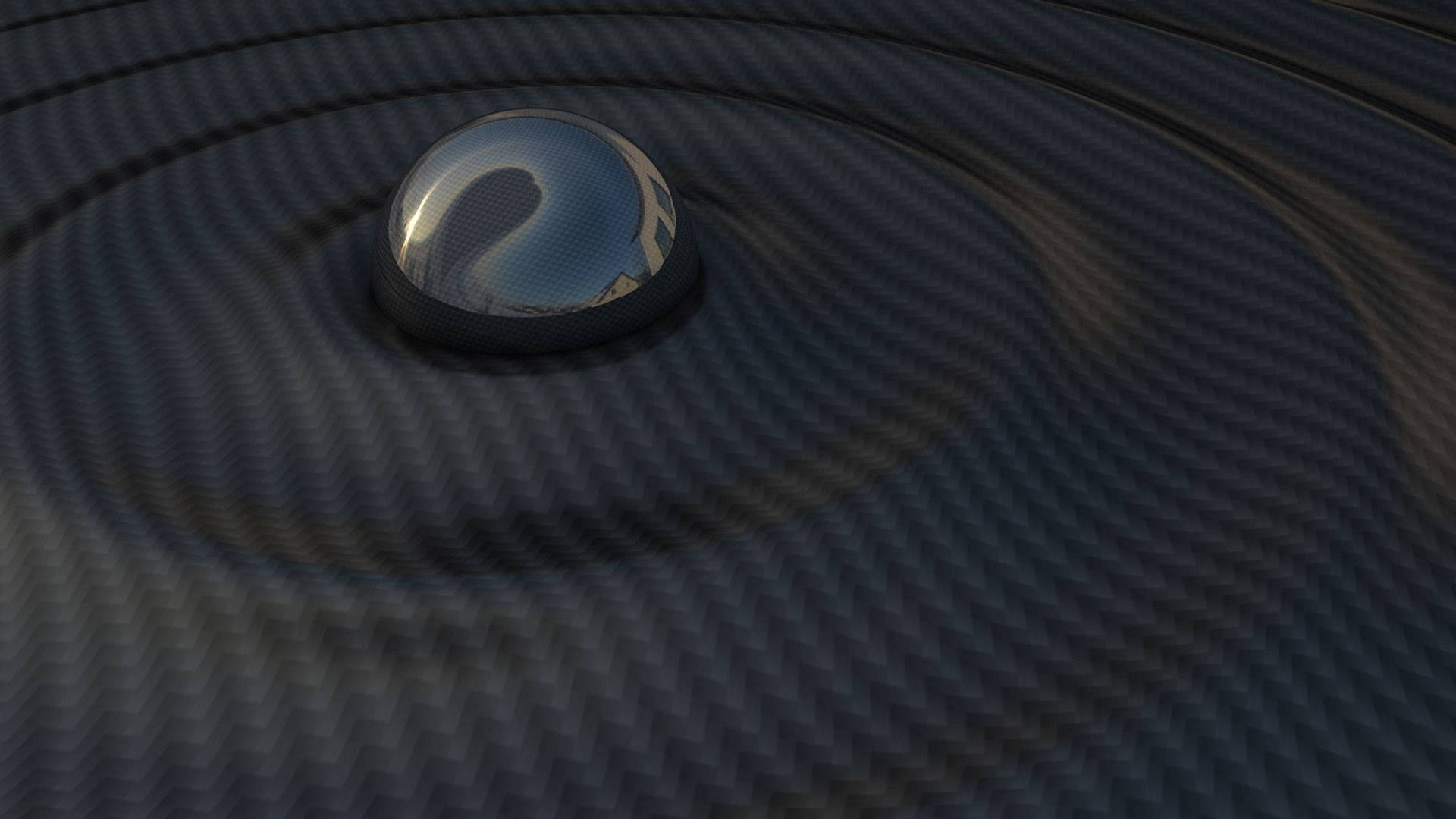 carbon fiber, glossy metallic sphere, textured carbon fiber surface, Full HD Desktop Wallpaper