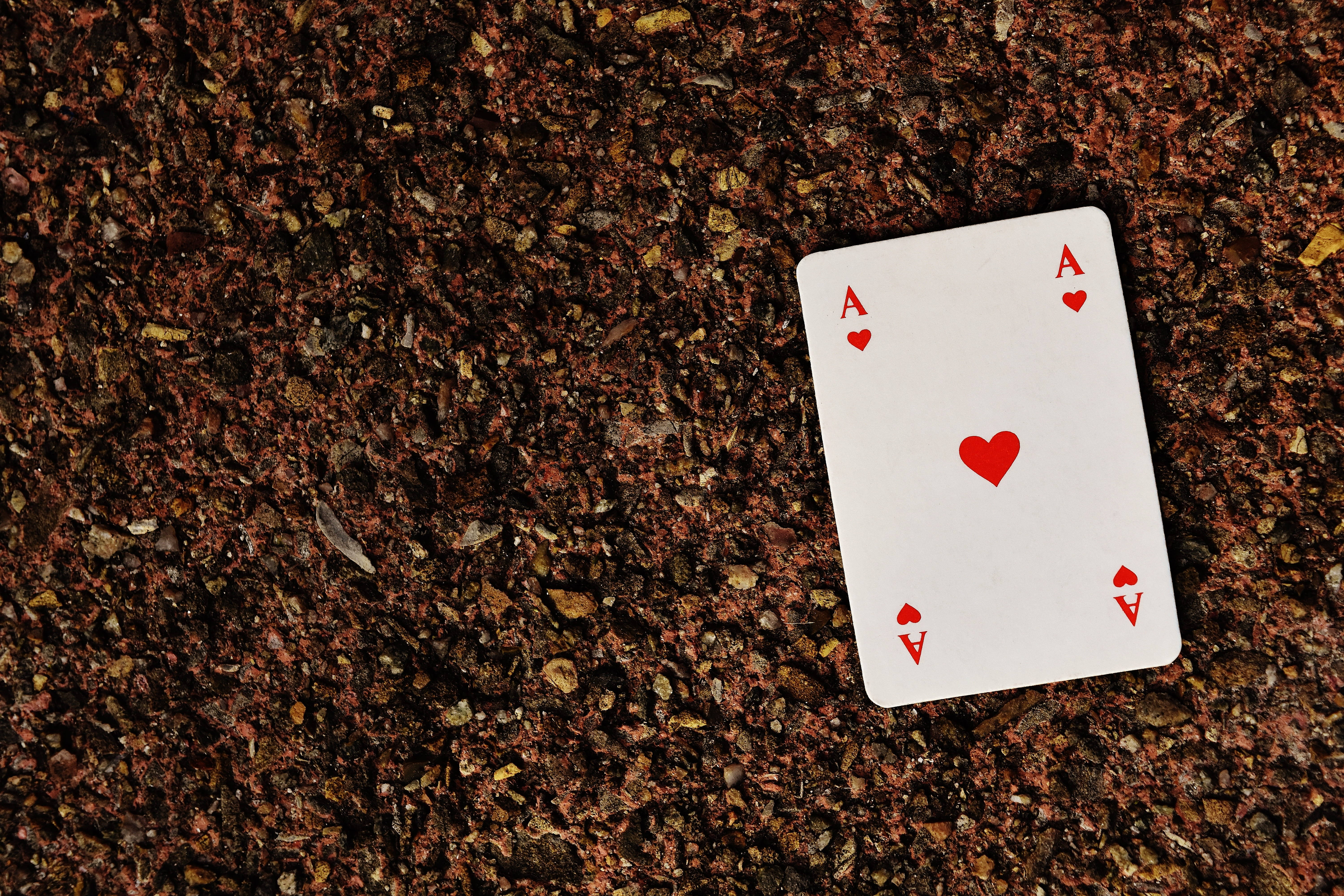 playing cards, ace of hearts, red, 5K Desktop Wallpaper