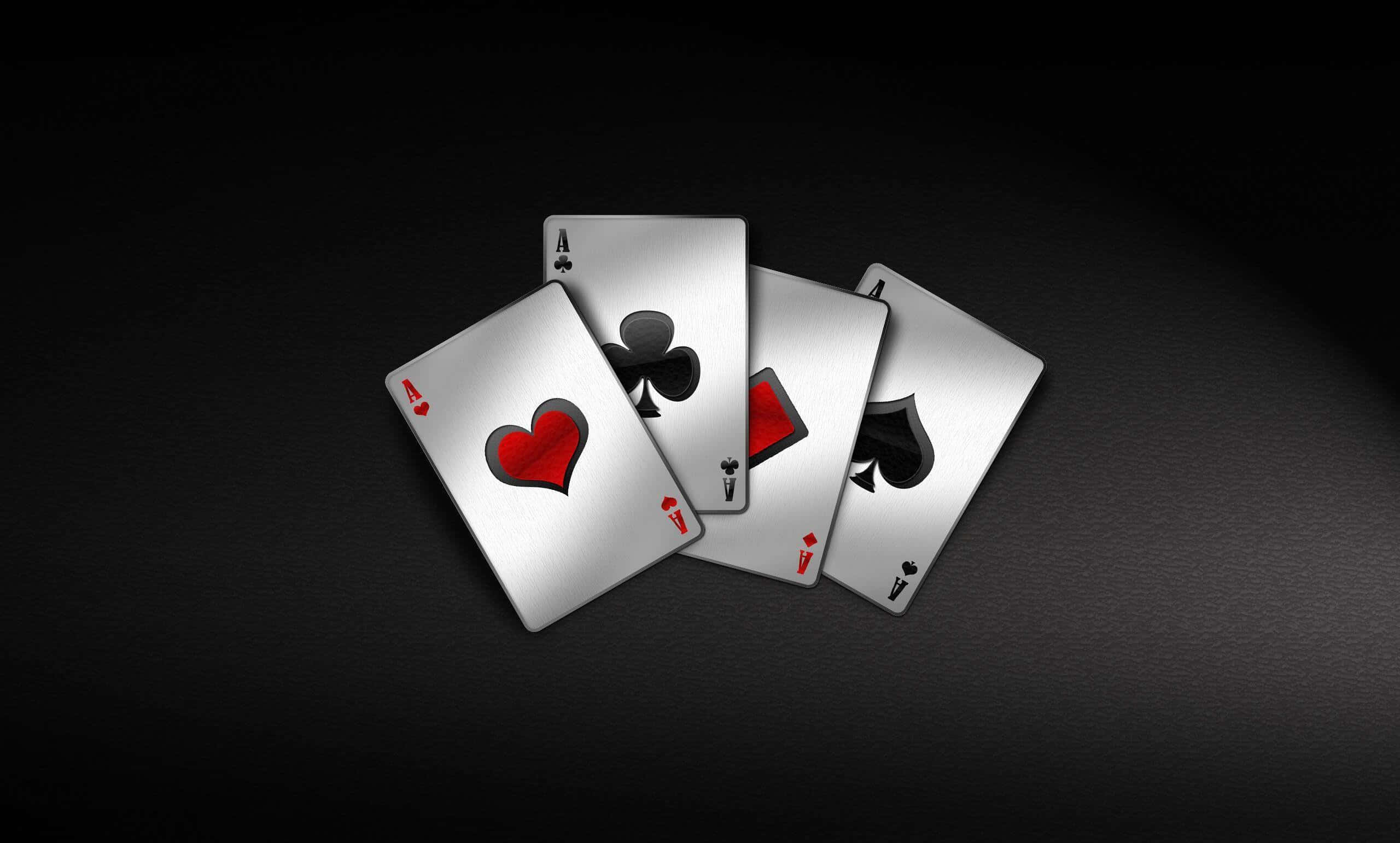 Card Games, metallic aces, playing cards, 2K Desktop Wallpaper