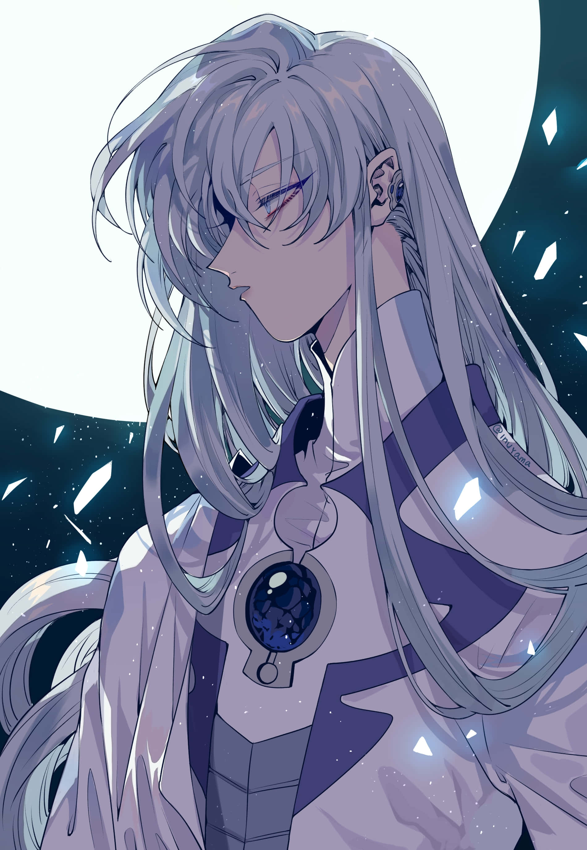 Cardcaptor Sakura, Yue, silver-haired anime girl, 2K Phone Wallpaper
