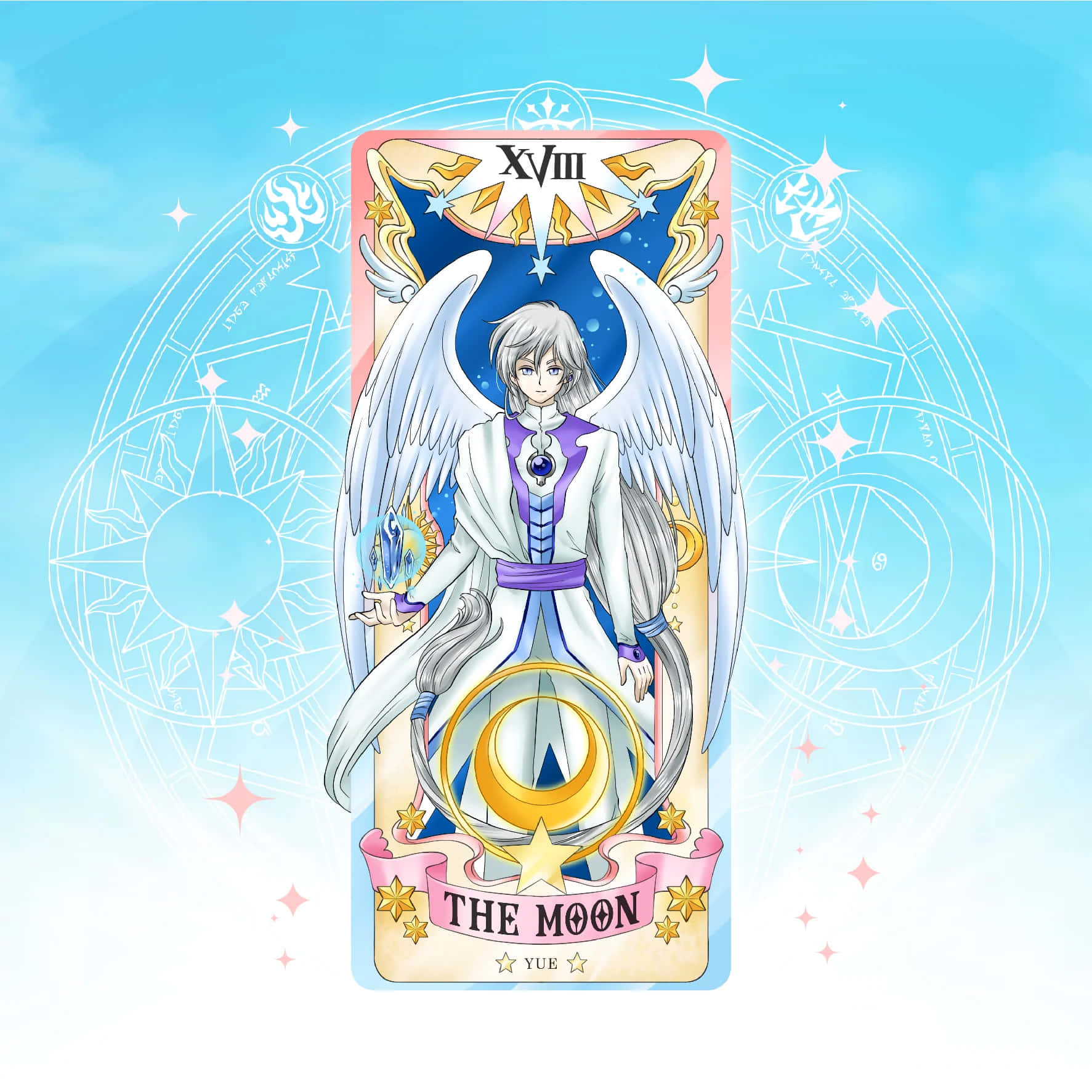Cardcaptor Sakura, Yue, crescent moon symbol, HD Desktop Wallpaper