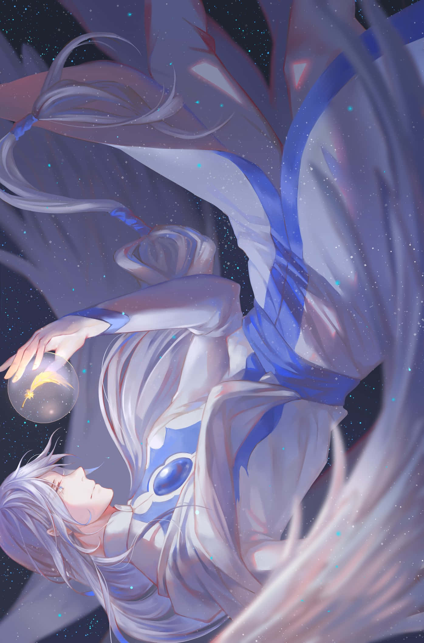 Cardcaptor Yue, moonlit wings, silver hair, Full HD Phone Wallpaper