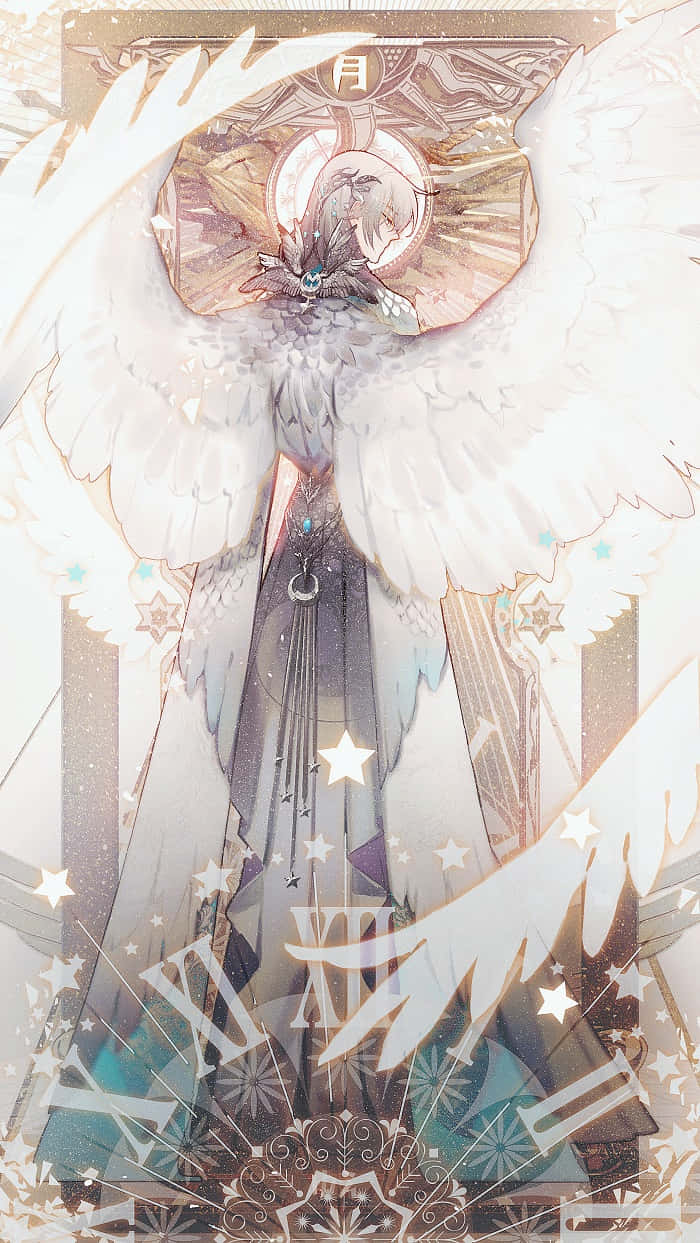 Cardcaptor Sakura Yue, moonlight, white wings, SD Phone Wallpaper