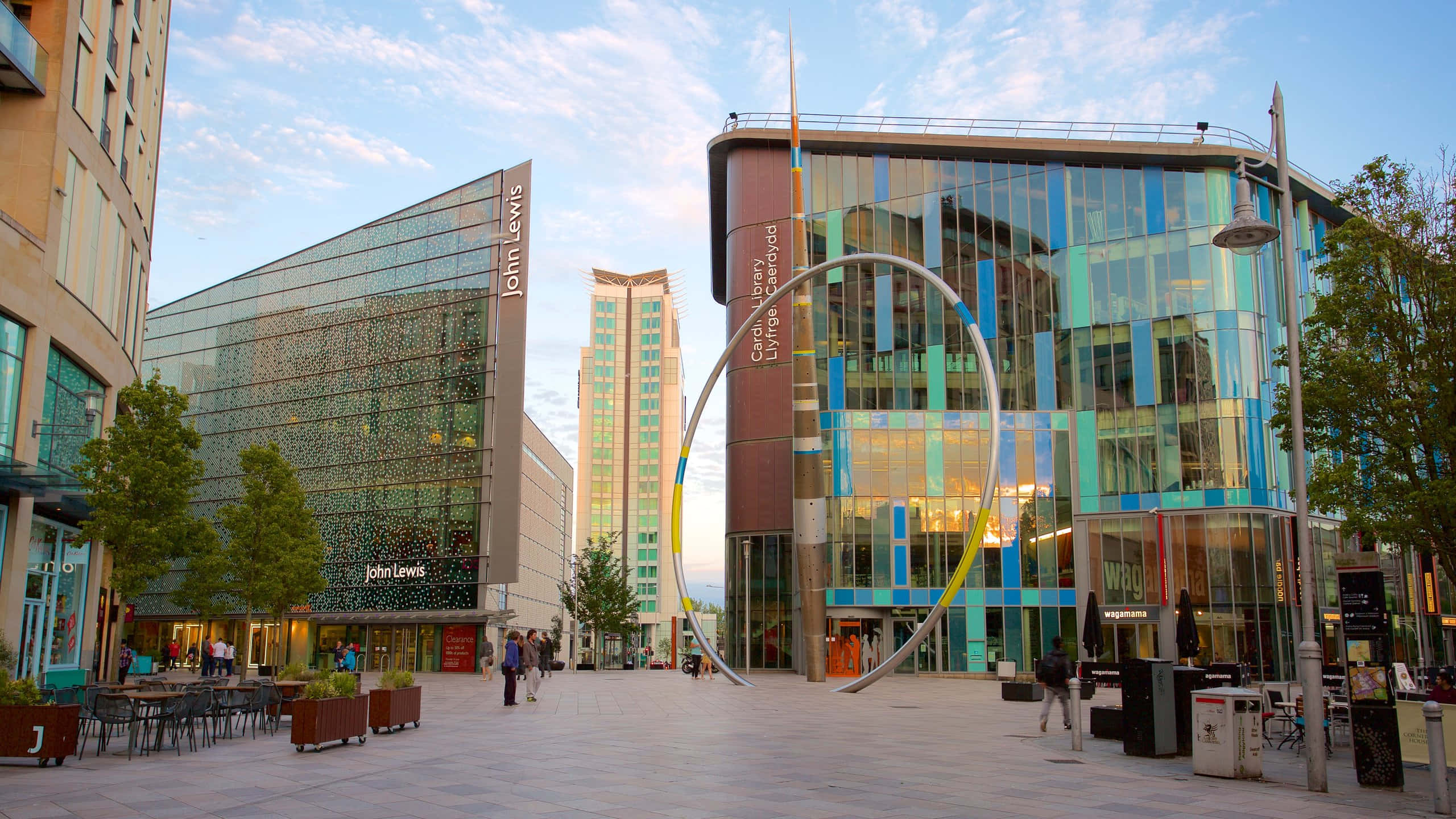 Cardiff, modern architecture, glass buildings, 2K Desktop Wallpaper