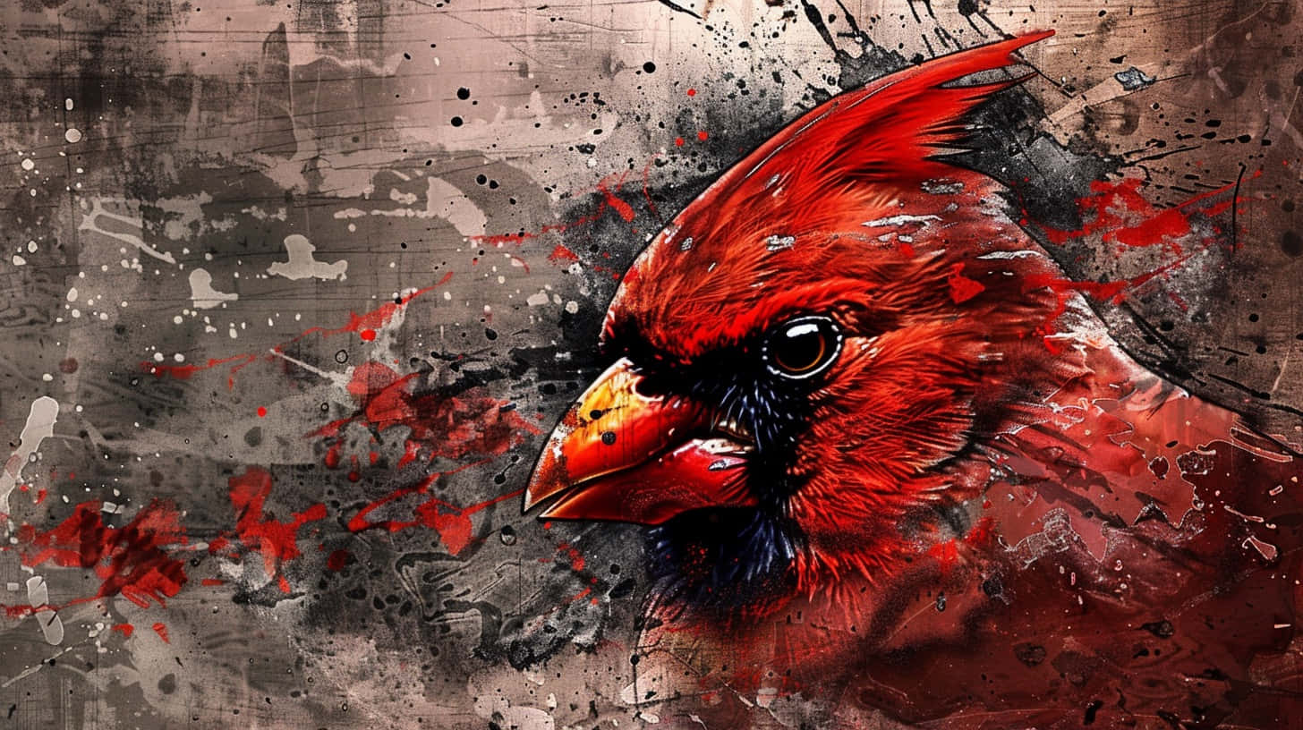 vivid red cardinal bird, sharp beak, black mask, HD Desktop Wallpaper