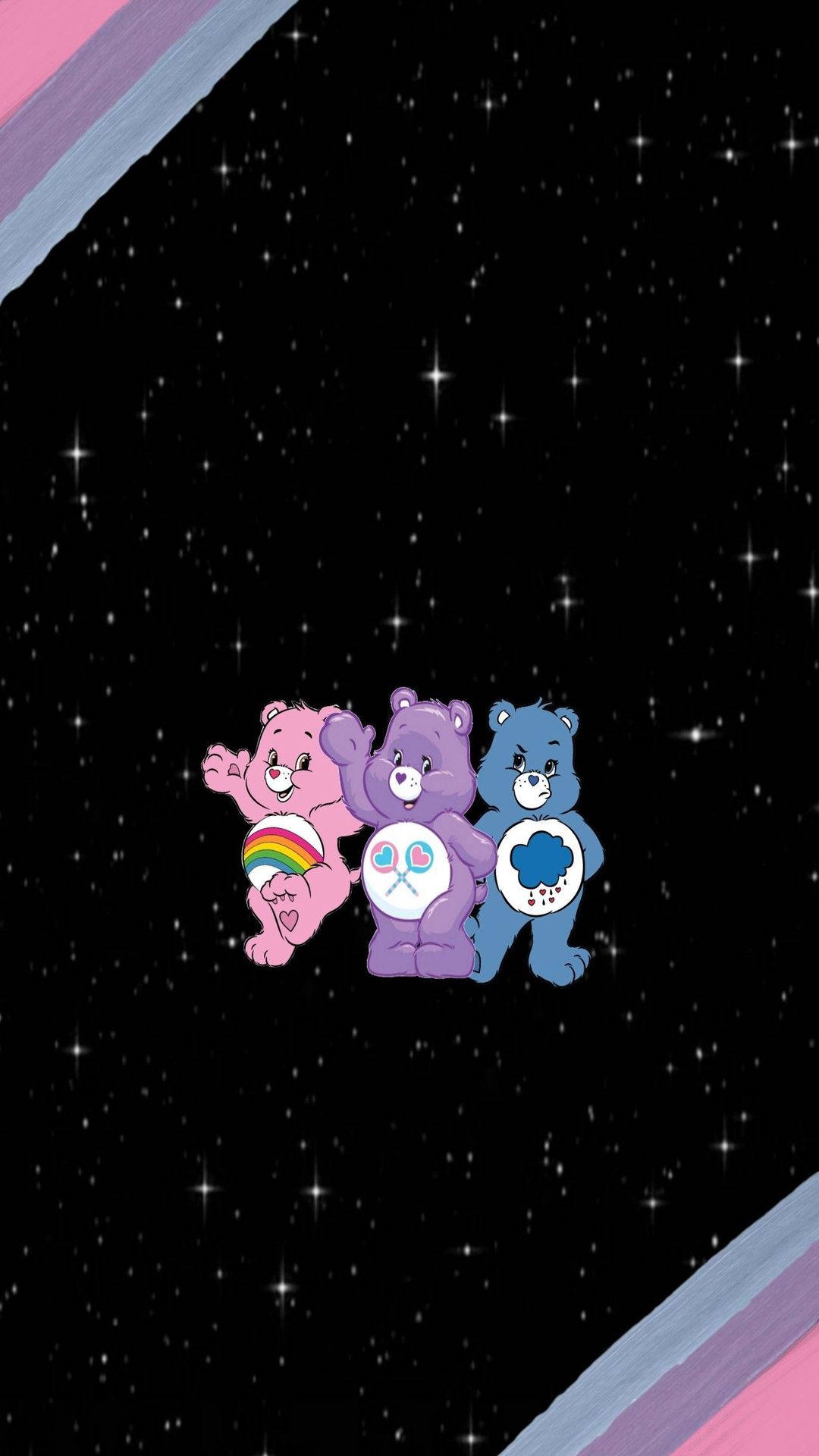 Bisexual Care Bears, Care Bears, starry night sky, Full HD Phone Wallpaper
