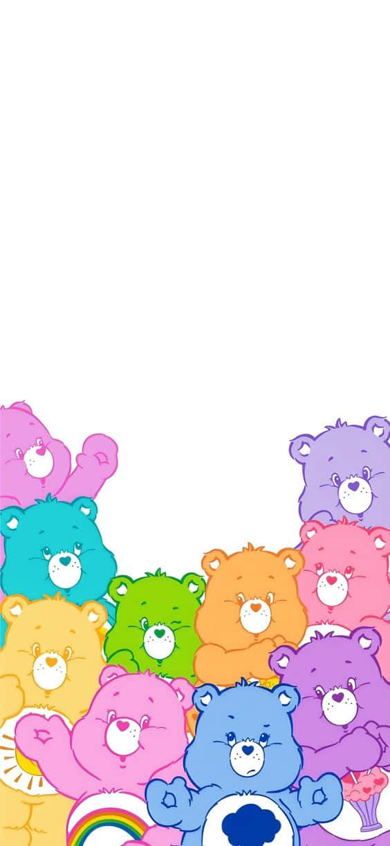 Care Bears, rainbow, cloud symbols, SD Phone Wallpaper