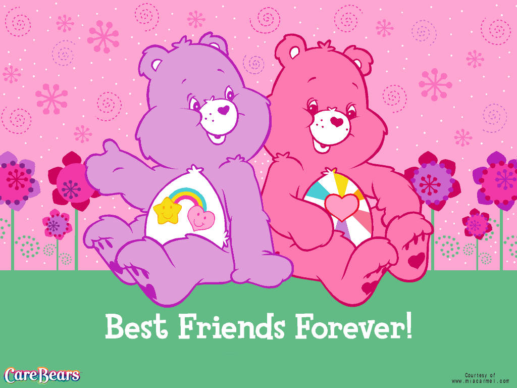Care Bears, best friends forever, green grass, SD Desktop Wallpaper