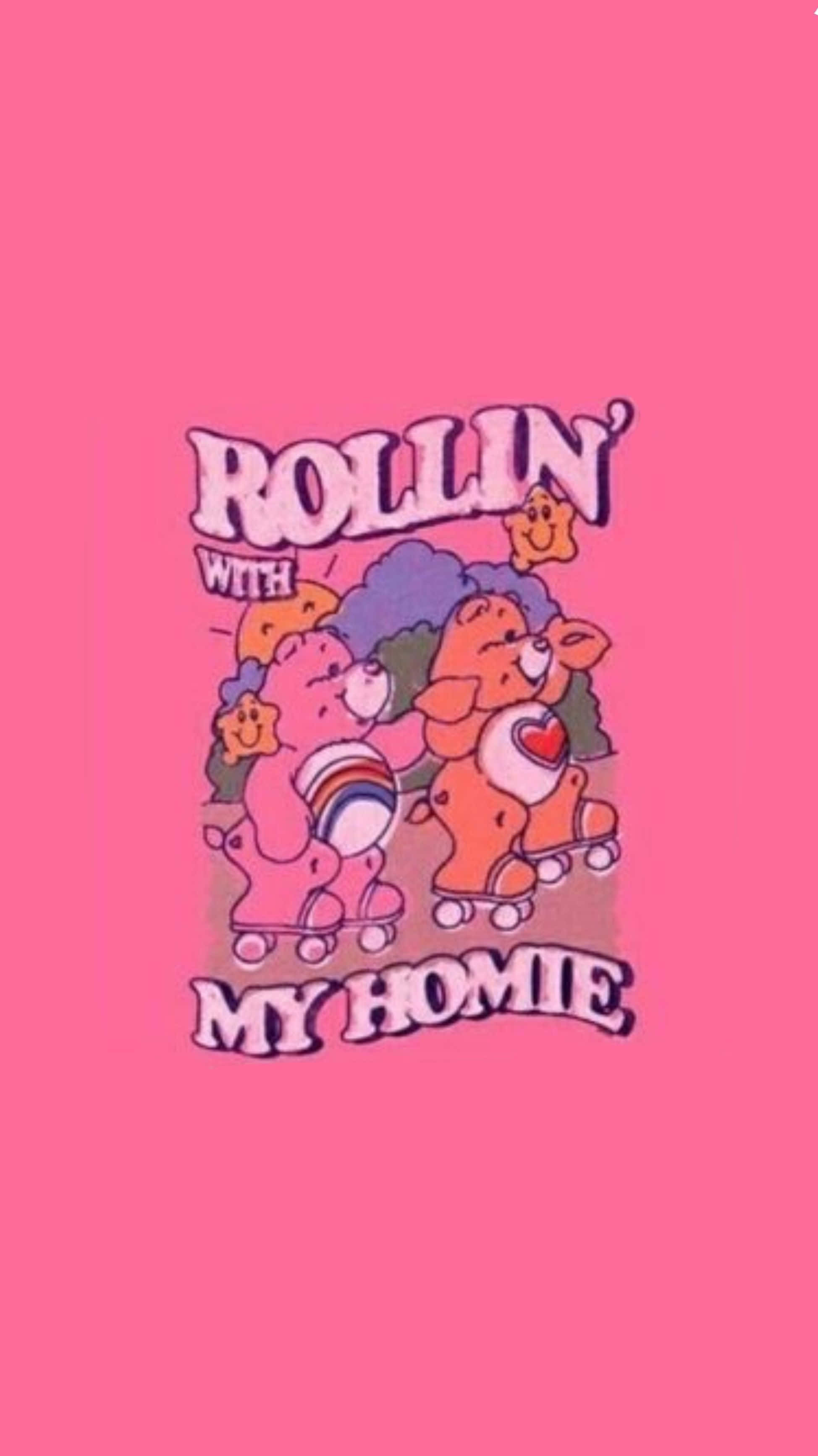 Care Bears, roller skates, skateboarding, 2K Phone Wallpaper