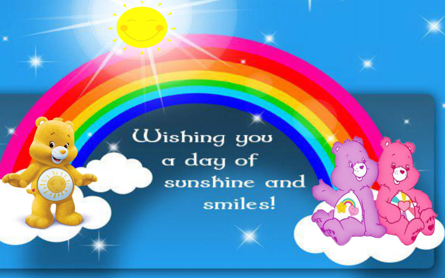 Care Bears, rainbow, sun, HD Desktop Wallpaper