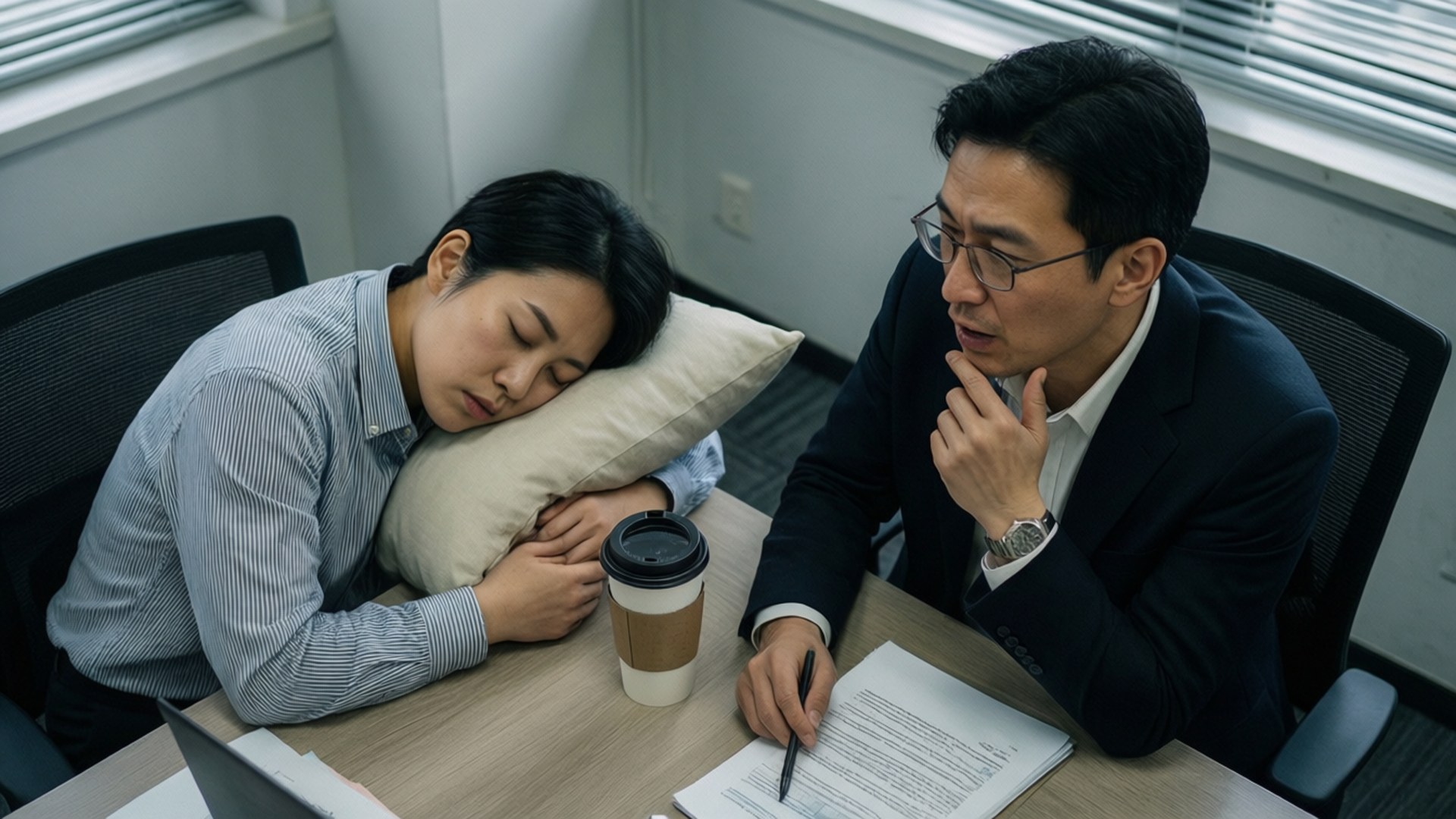 Meeting Survival Guide, employee, sleeping, Full HD Desktop Wallpaper