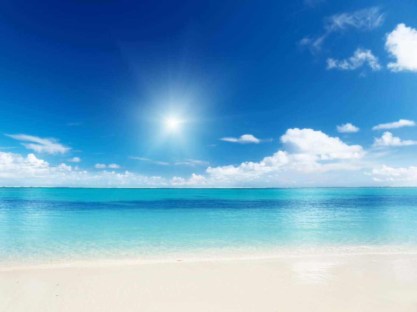 Caribbean beach, sunset, turquoise waters, HD Desktop Wallpaper