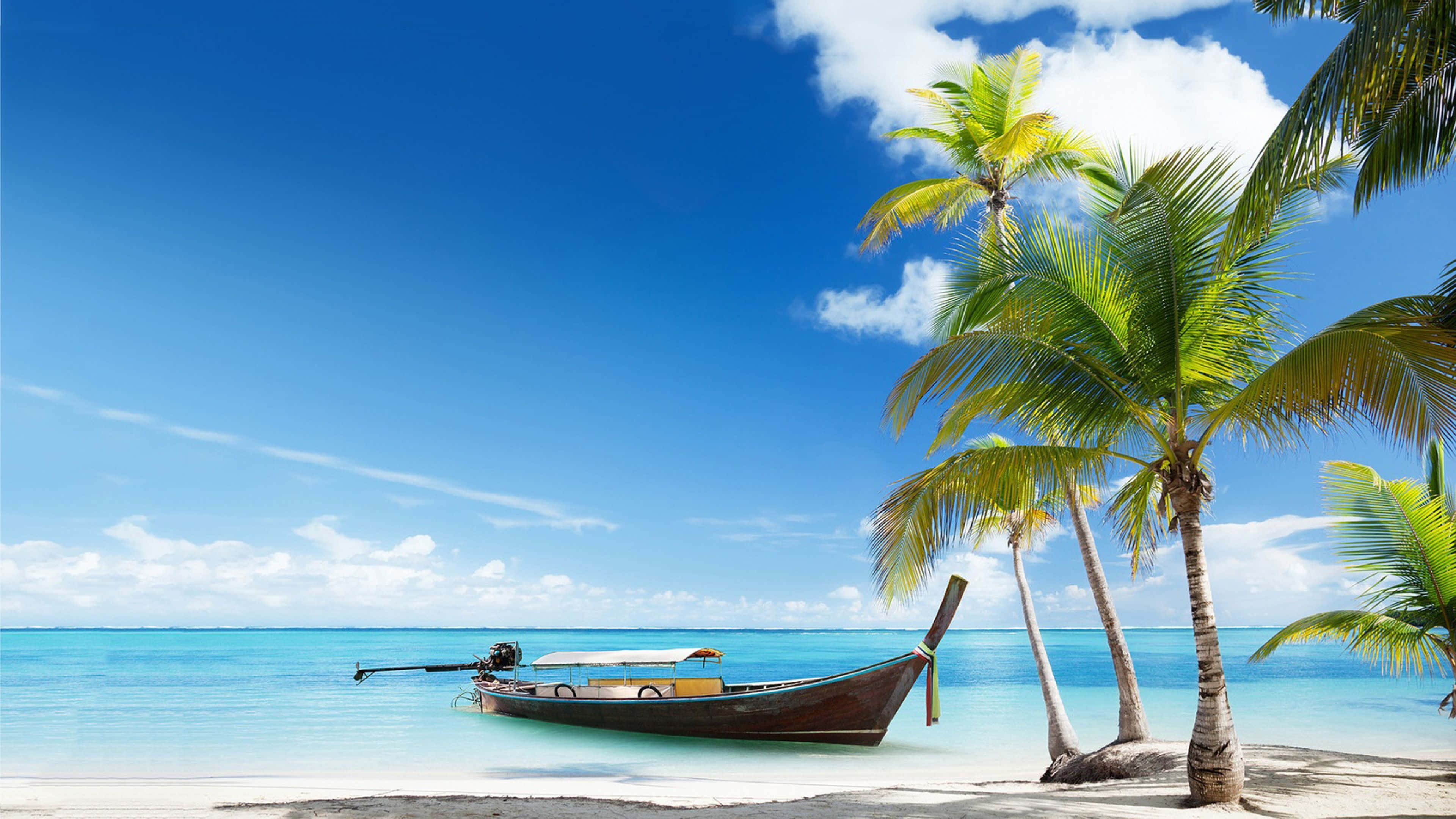 Caribbean, turquoise water, white sand, 4K Desktop Wallpaper