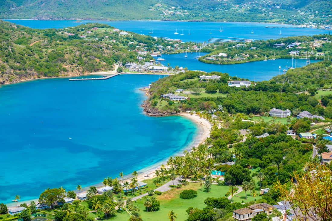 Caribbean Island, tropical bay, turquoise waters, SD Desktop Wallpaper