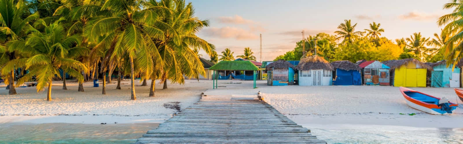 Caribbean Island, sunset, wooden pier, HD Desktop Wallpaper