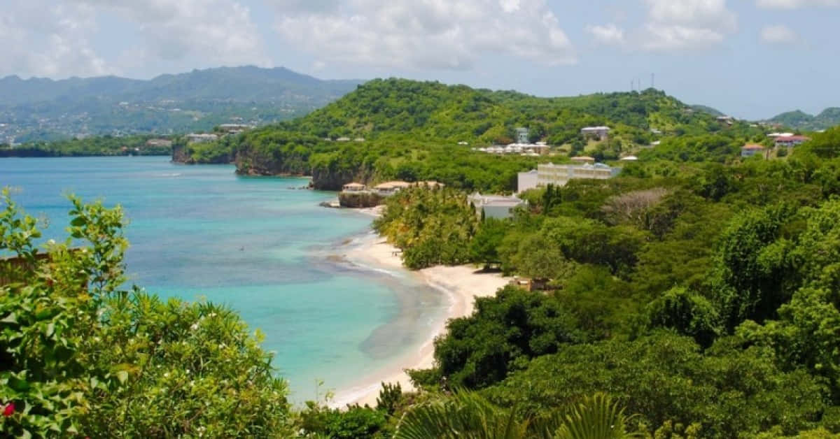 Caribbean Island, turquoise waters, white sand beach, SD Desktop Wallpaper