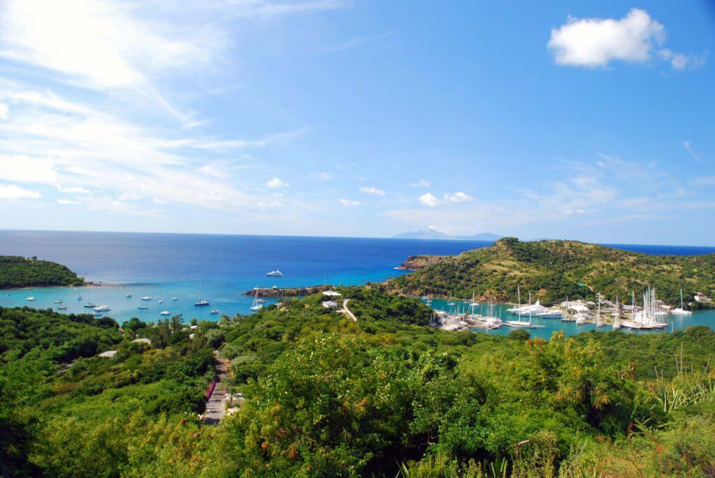 Caribbean Island, turquoise waters, sailboats, SD Desktop Wallpaper