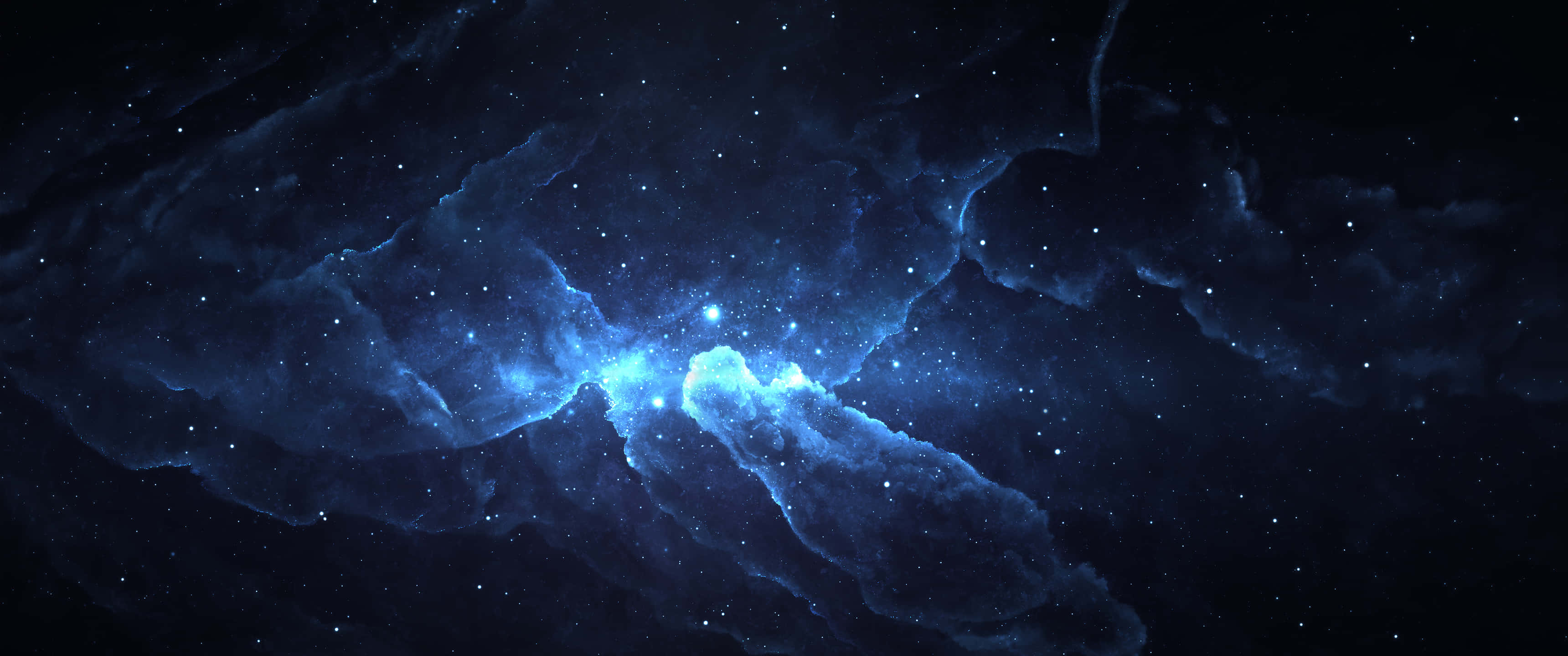 Carina Nebula, vibrant blue light, star-studded dark void, 2K Desktop Wallpaper
