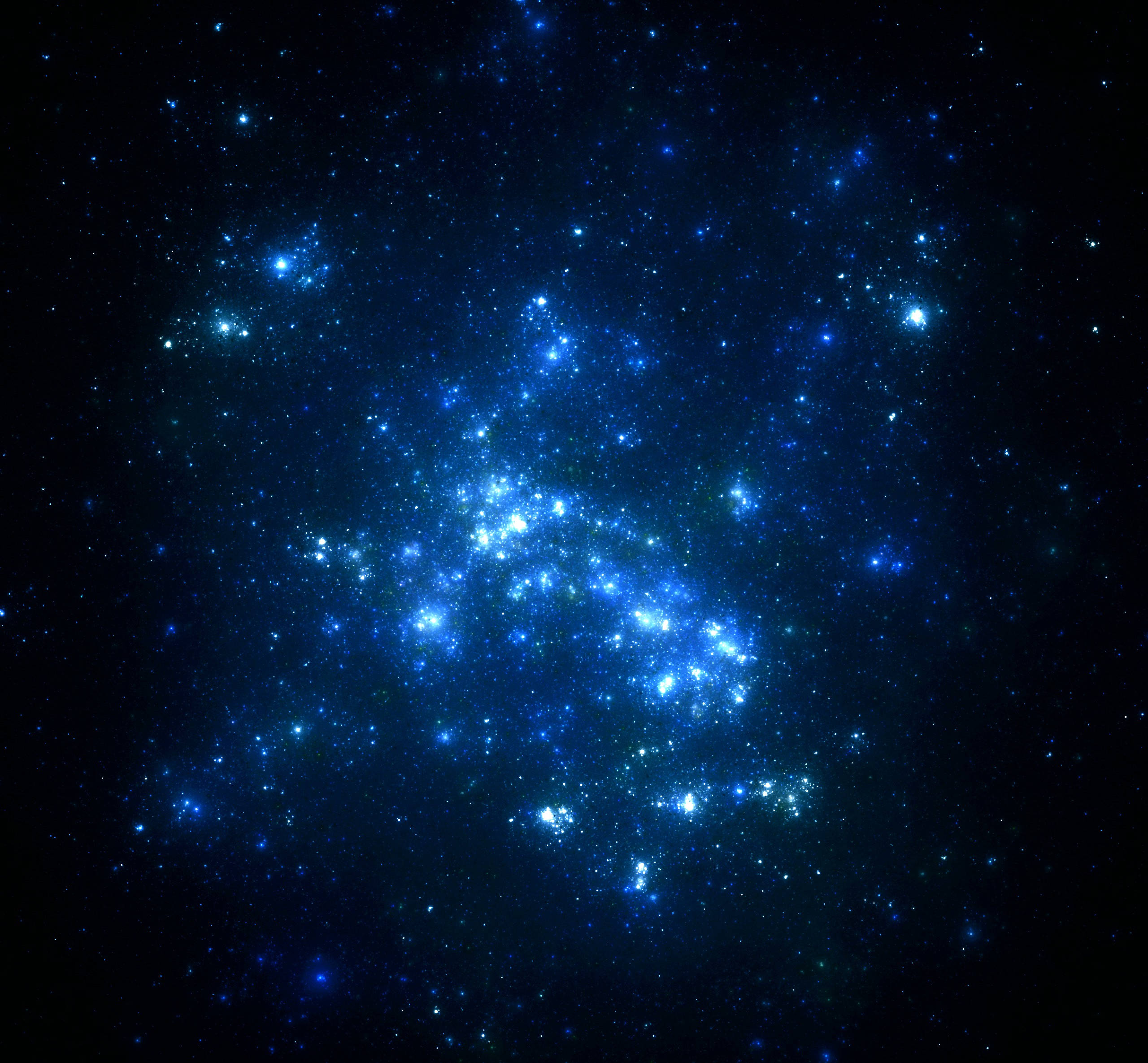 Nebula, blue nebula, stars, 2K Desktop Wallpaper