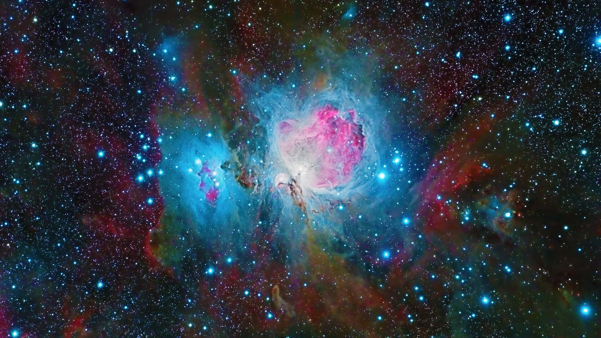 1920 x 1080, nebula, pink and blue hues, Full HD Desktop Wallpaper