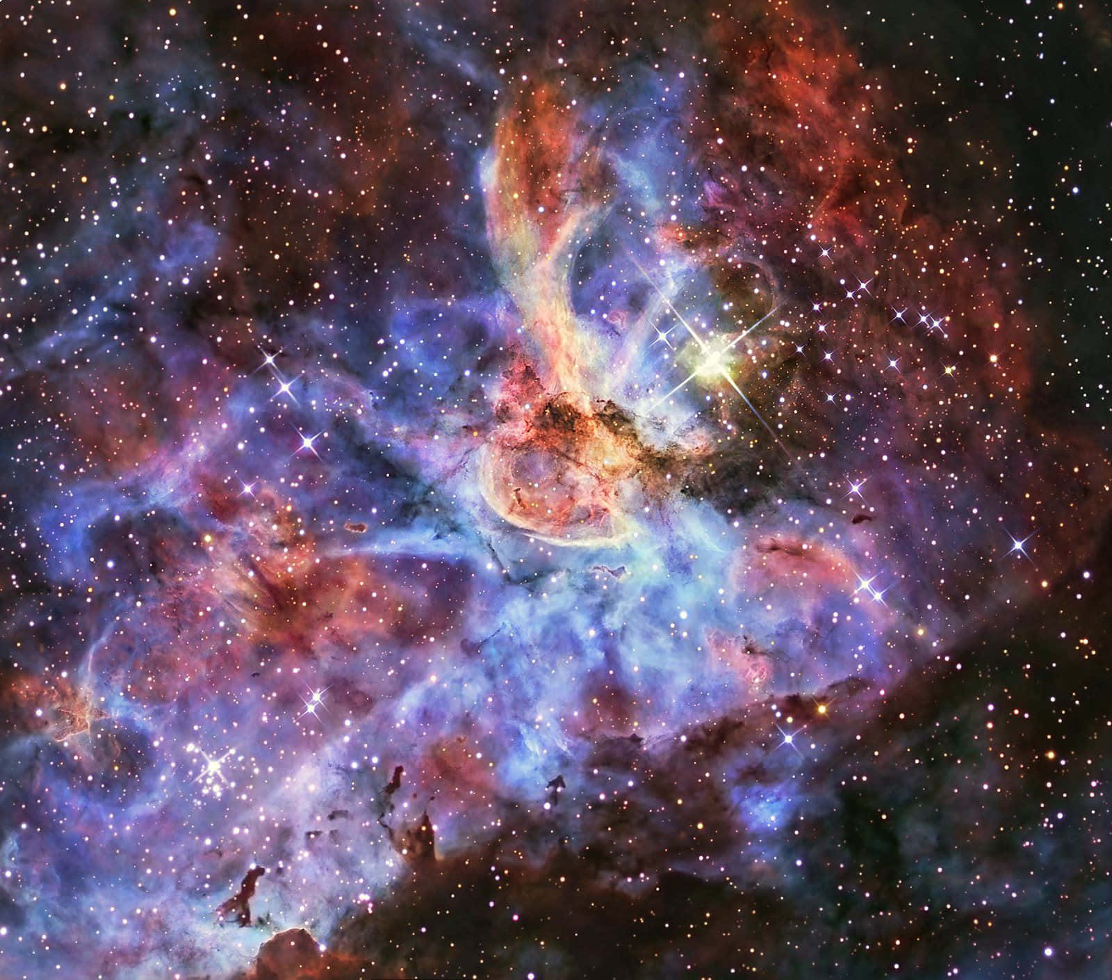 Carina Nebula, red, blue, HD Desktop Wallpaper