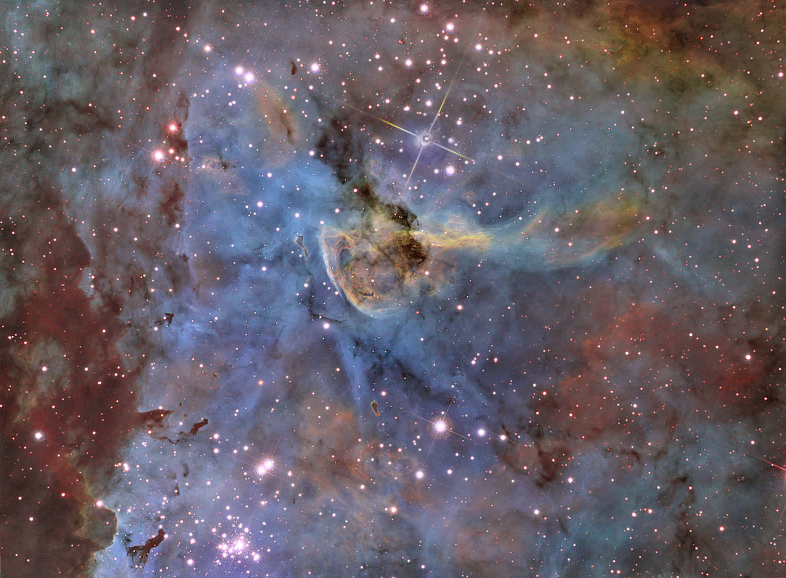 Carina Nebula, vibrant blues, reds, HD Desktop Wallpaper