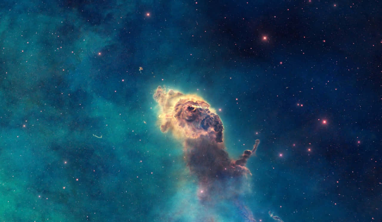Carina Nebula, fiery orange, teal, HD Desktop Wallpaper