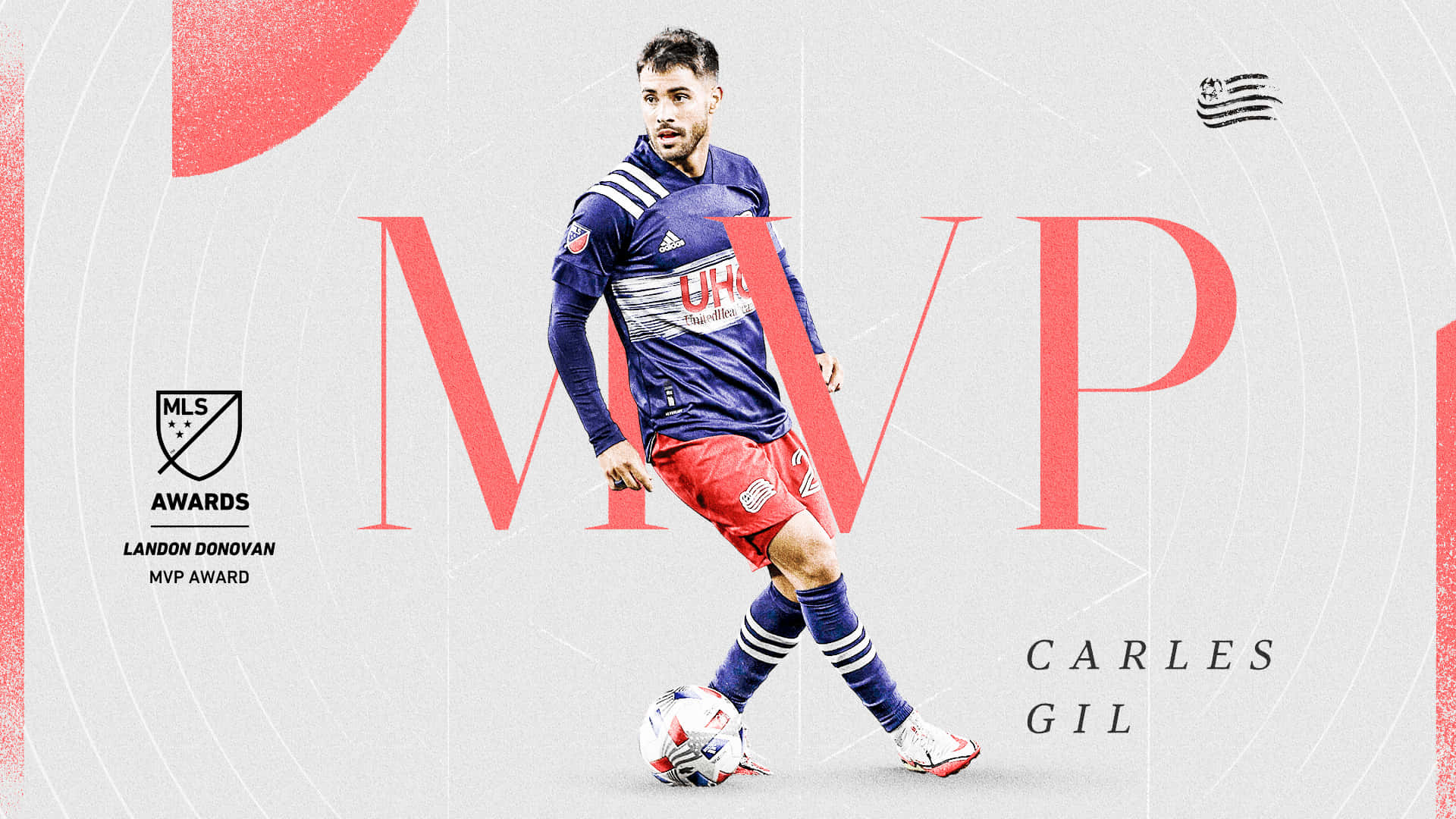 Carles Gil, blue and red uniform, MVP text, Full HD Desktop Wallpaper