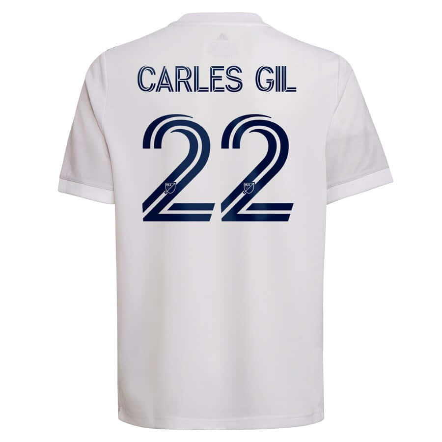 Carles Gil, white soccer jersey, navy blue, SD Desktop Wallpaper
