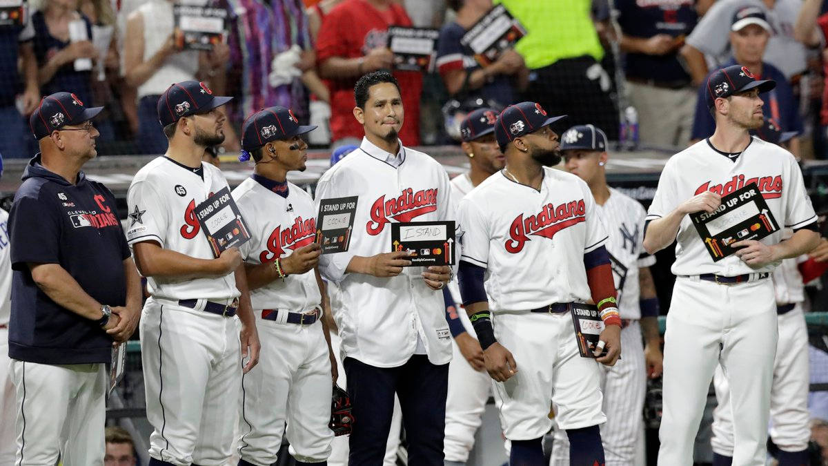 Carlos Carrasco, I STAND UP FOR, white uniforms, SD Desktop Wallpaper