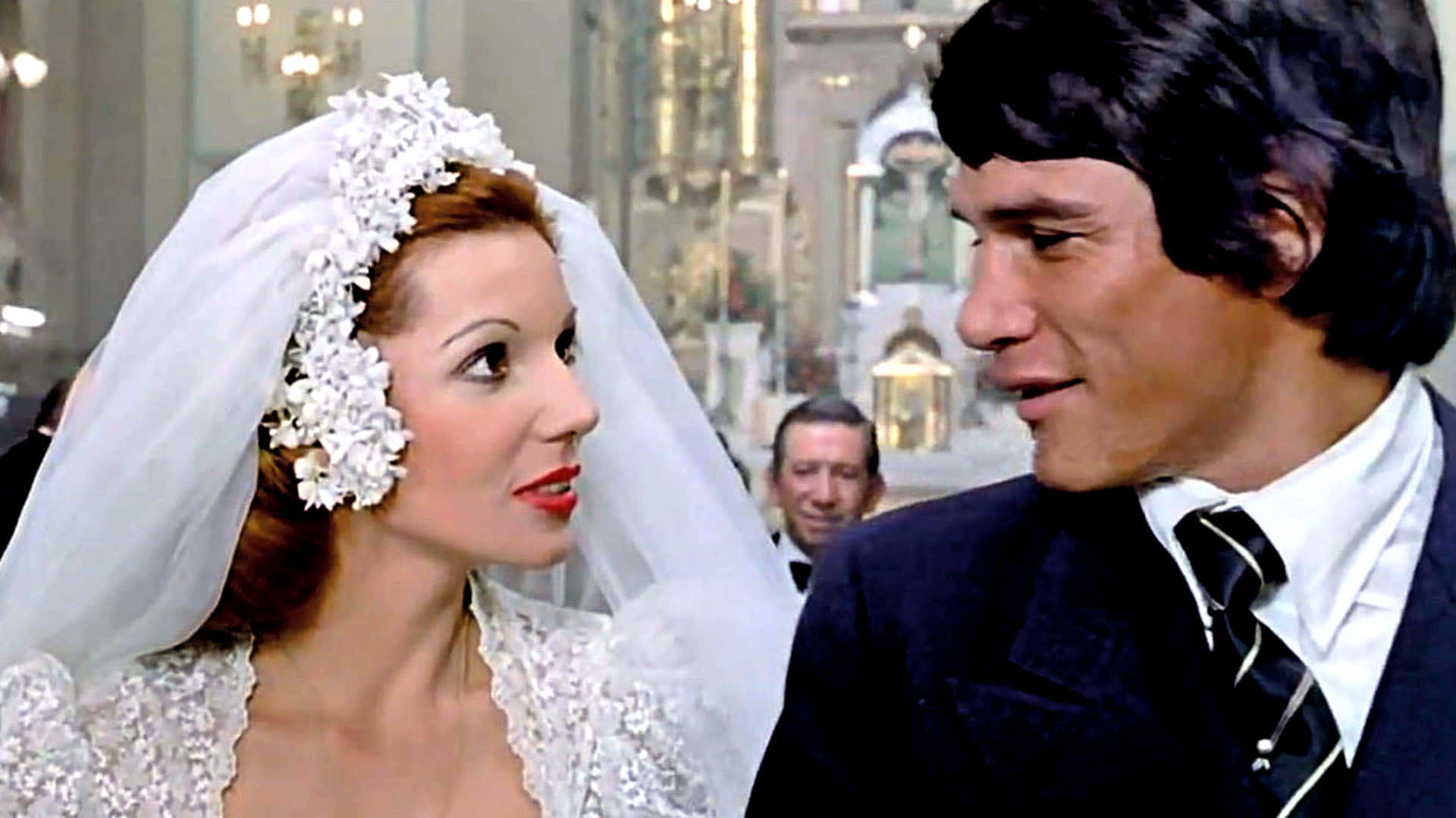 Carlos Monzon, bride, white lace veil, Full HD Desktop Wallpaper