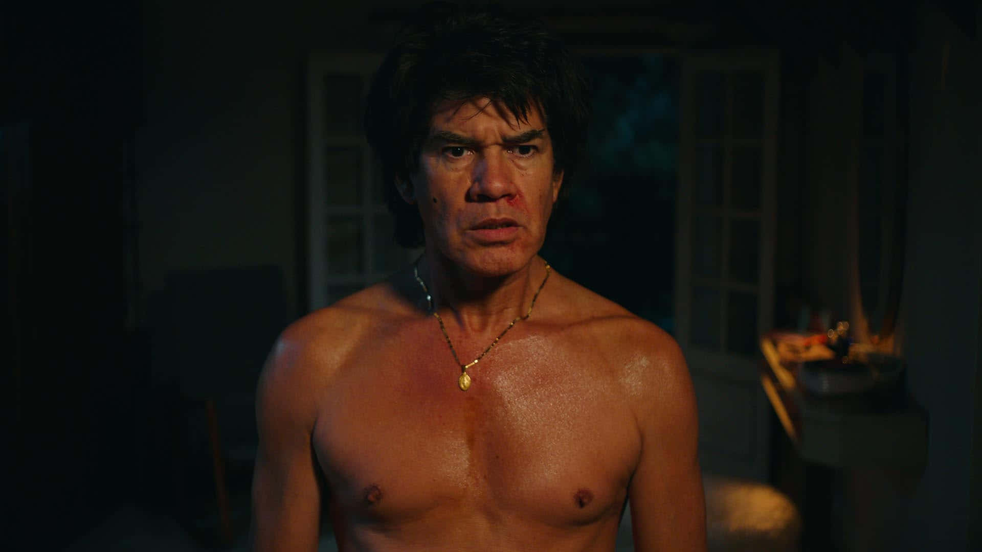 Carlos Monzon, shirtless, bloody face, Full HD Desktop Wallpaper