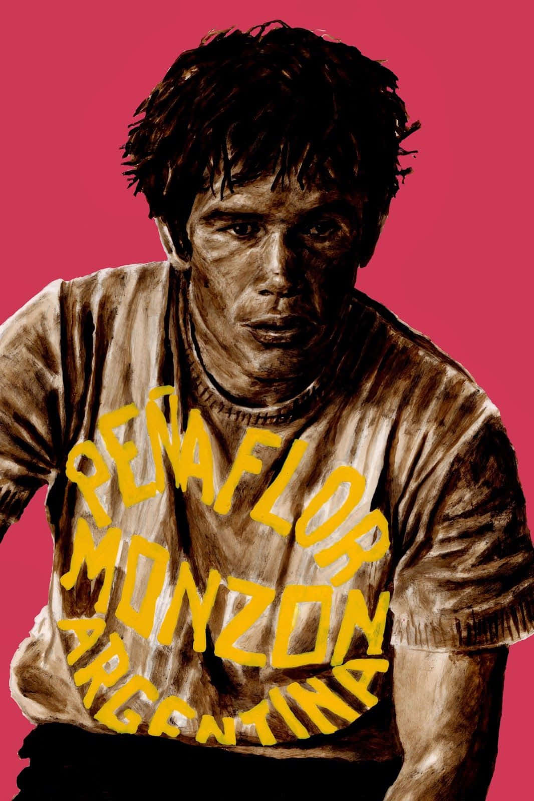 Carlos Monzon, dirty shirt, bold yellow text, HD Phone Wallpaper