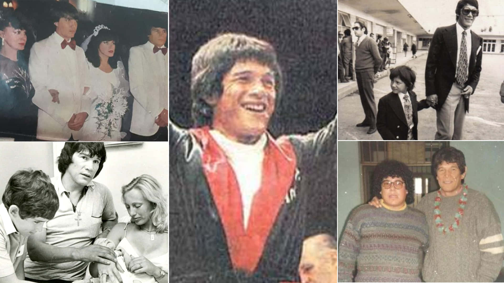 Carlos Monzon, red vest, family moments, Full HD Desktop Wallpaper