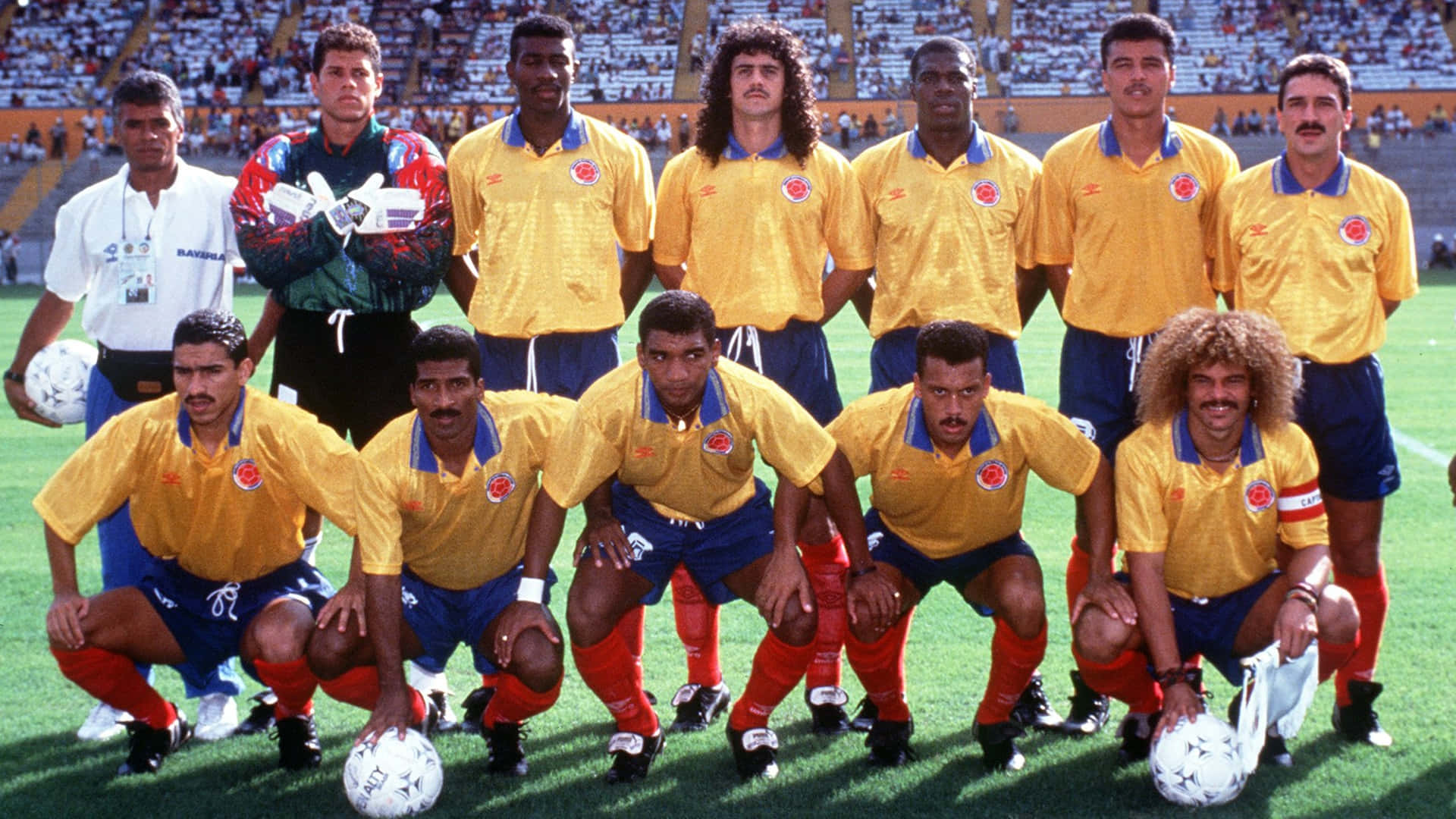Carlos Valderrama, Team 1993, yellow jerseys, Full HD Desktop Wallpaper