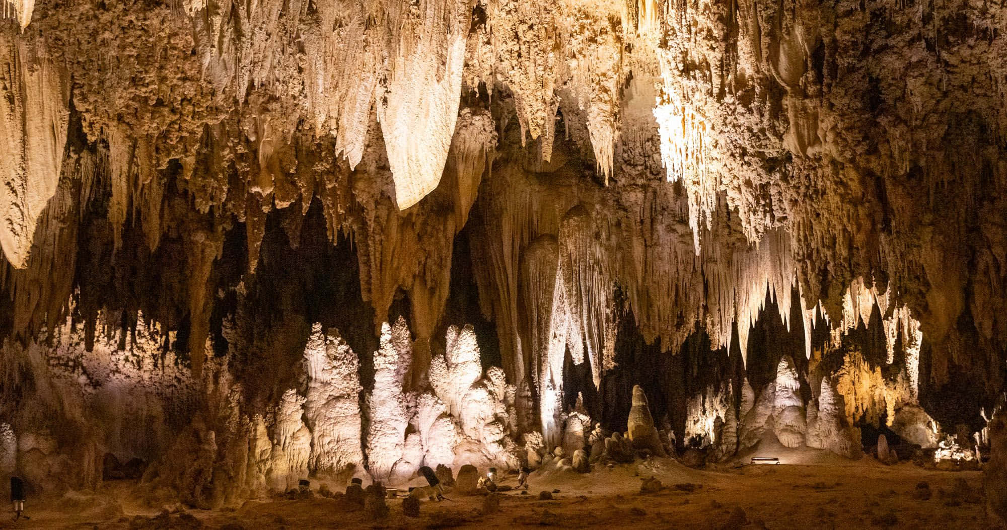Carlsbad Caverns National Park, stalactites, stalagmites, Full HD Desktop Wallpaper