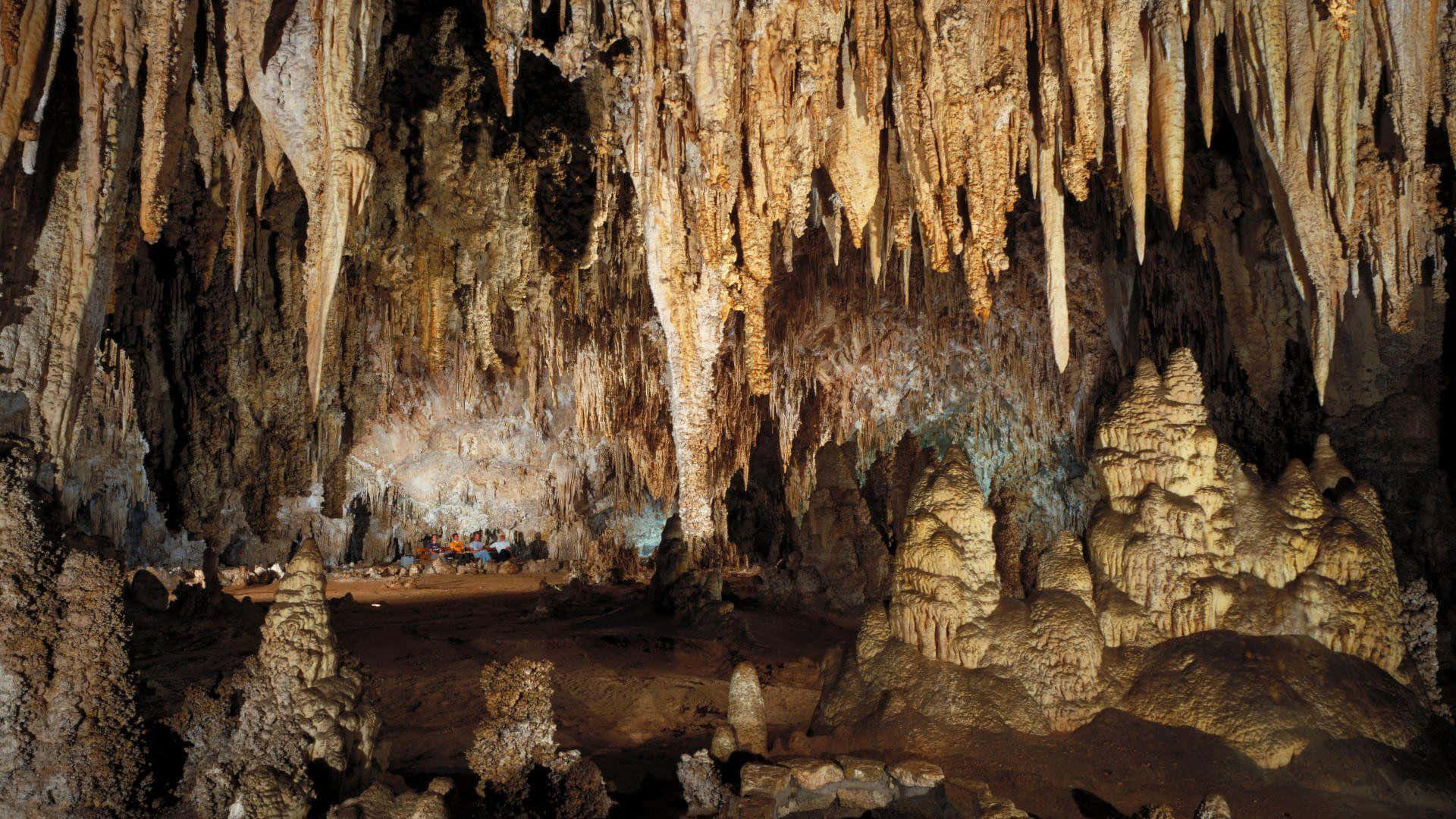Carlsbad Caverns National Park, stalactites, stalagmites, Full HD Desktop Wallpaper