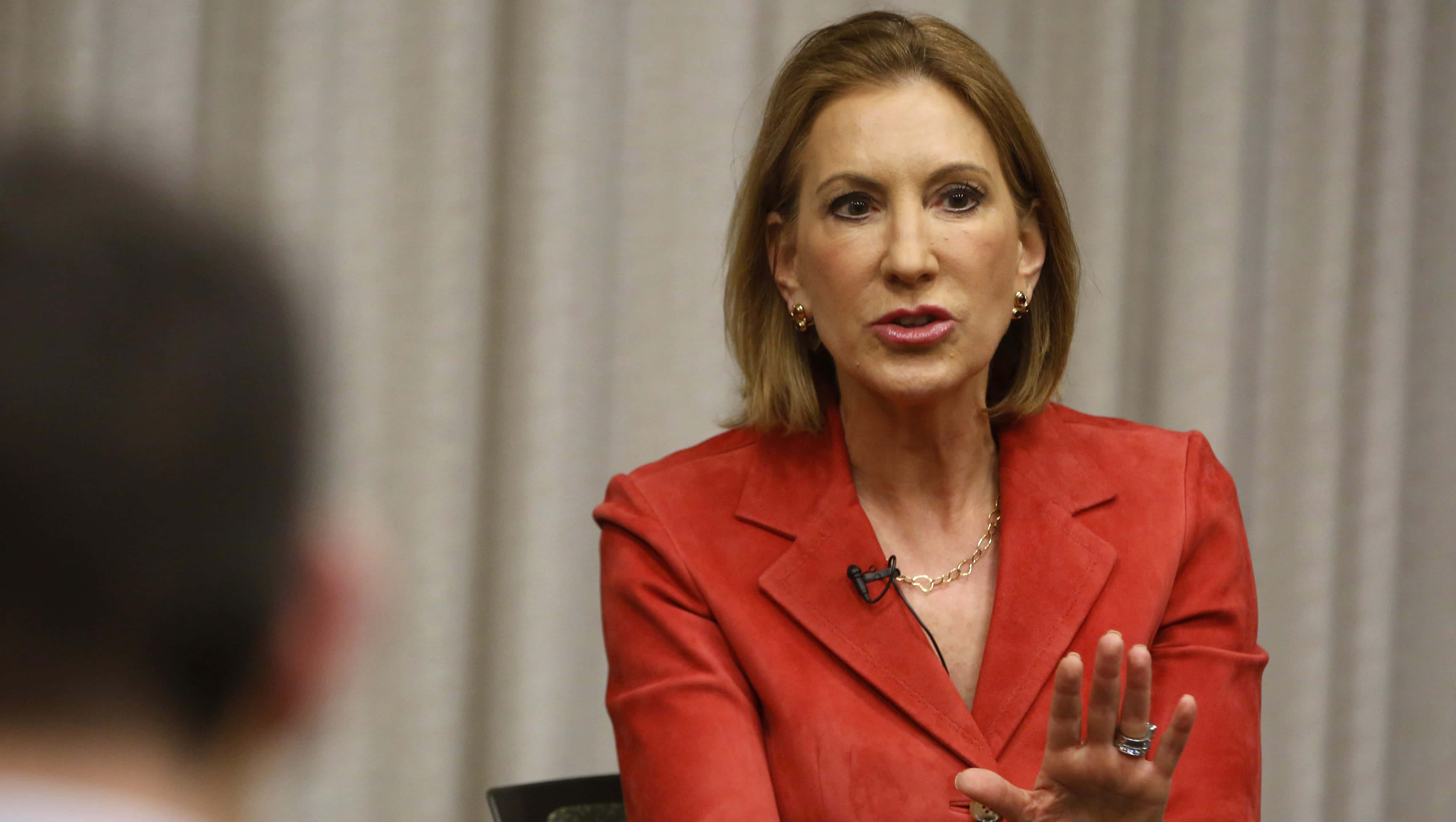 Carly Fiorina, red coat, interview, 4K Desktop Wallpaper